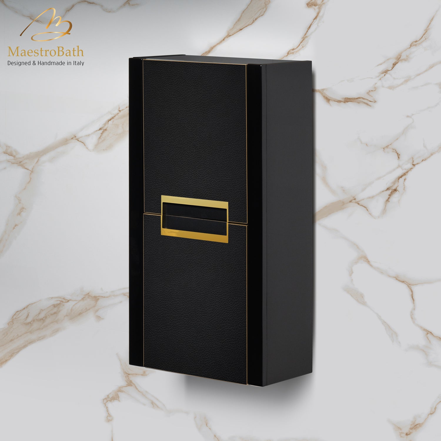 Danya Bathroom Cabinet with 2-doors | Black #color_black