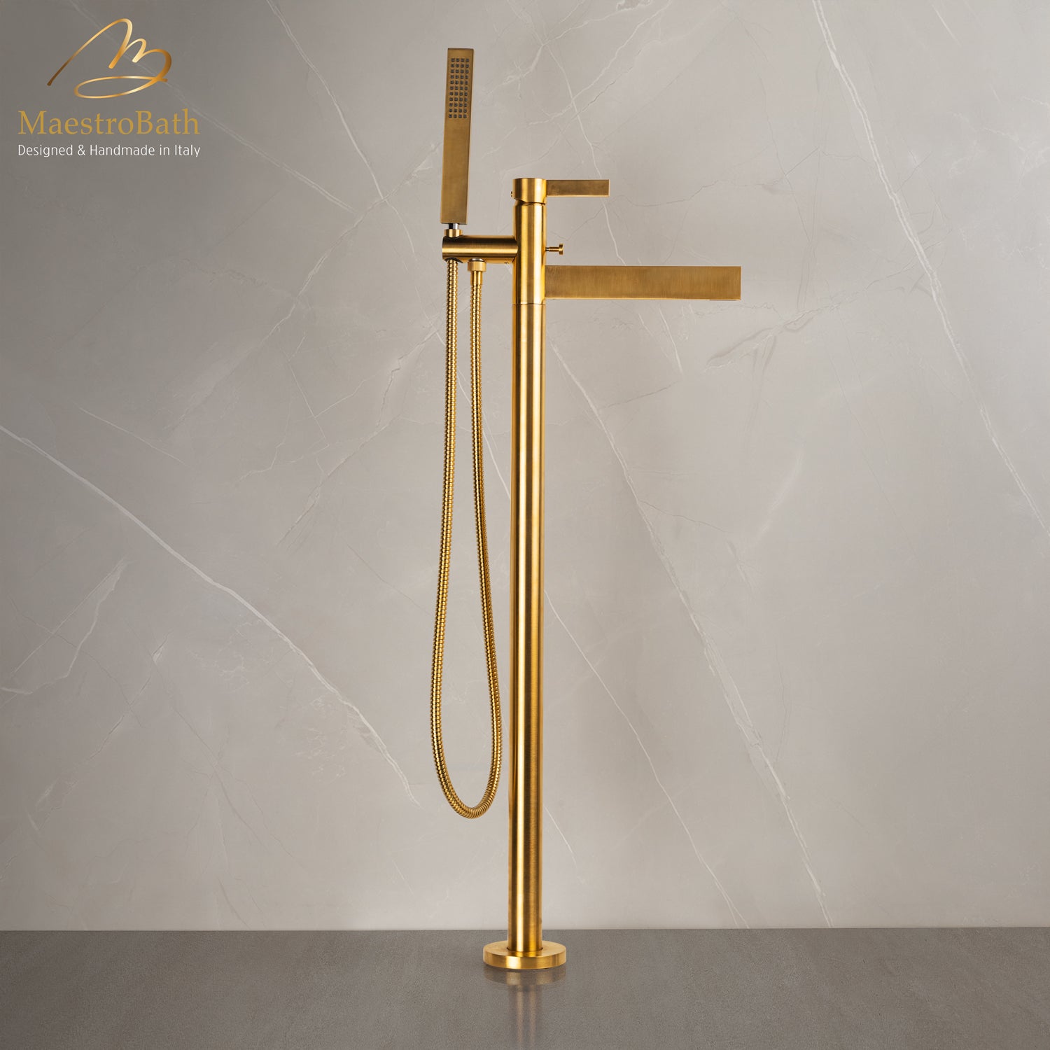 Caso Tub Filler | Brushed Gold #color_brushed gold