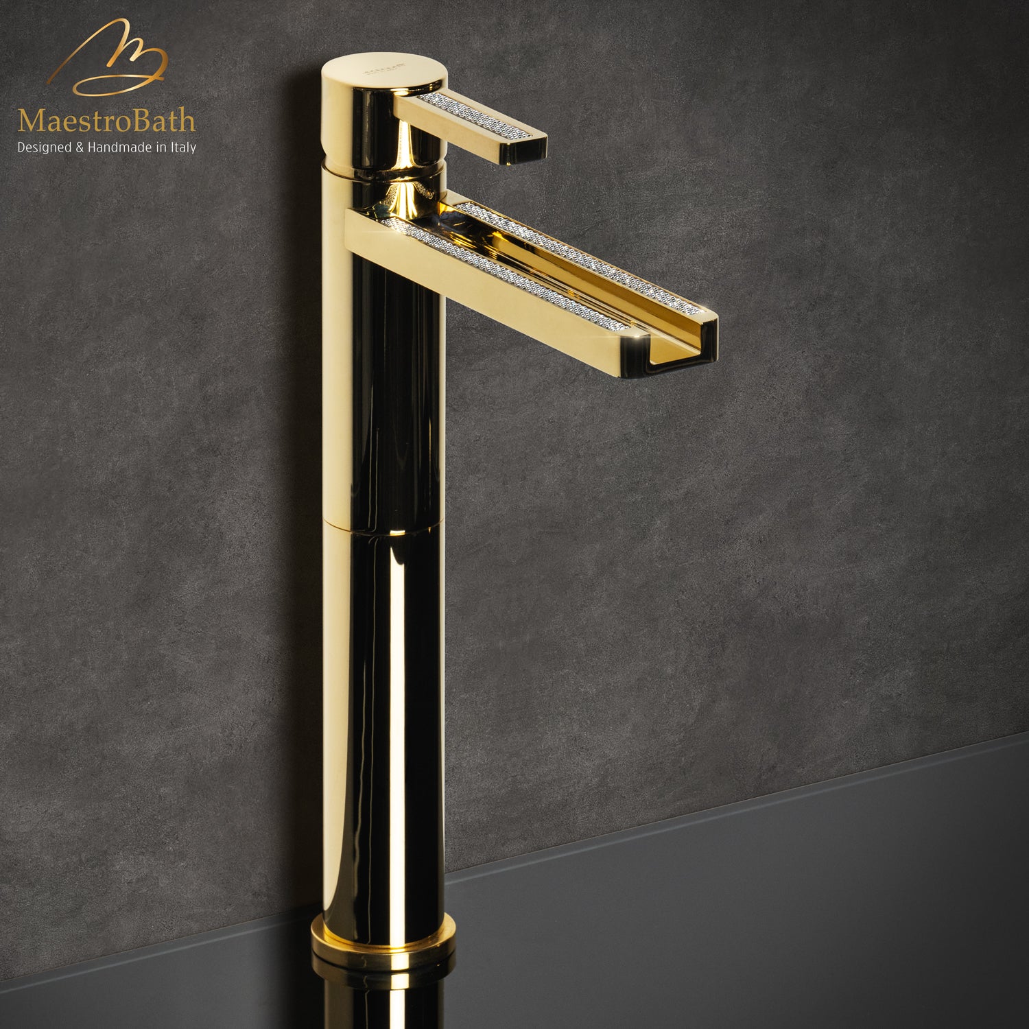 Swarovski Crystal Bathroom Faucet | Polished Gold #color_polished gold