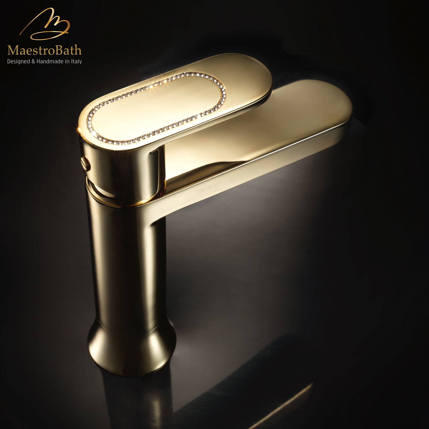 Chik Luxury Swarovski Crystal Bathroom Faucet #color_polished gold