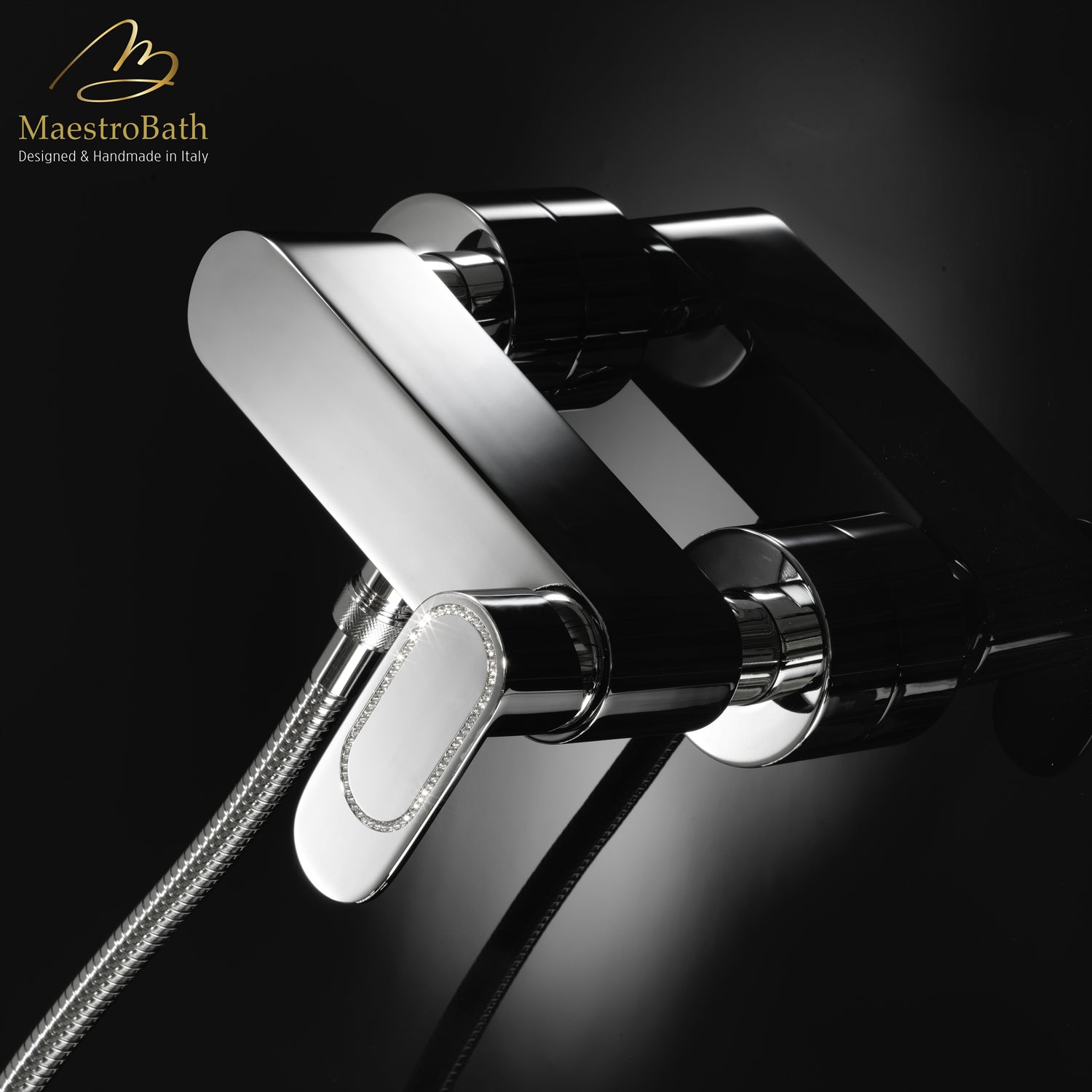 Chik Luxury Swarovski Crystal Bath Filler #color_polished chrome