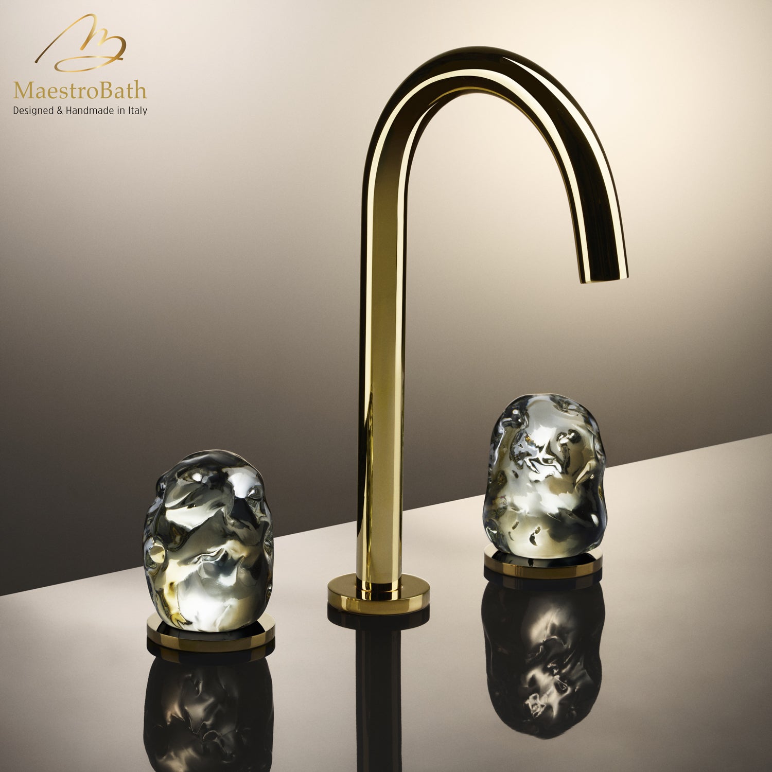 ETEREO Luxury 3-hole Bathroom Faucet | Polished Gold #color_polished gold