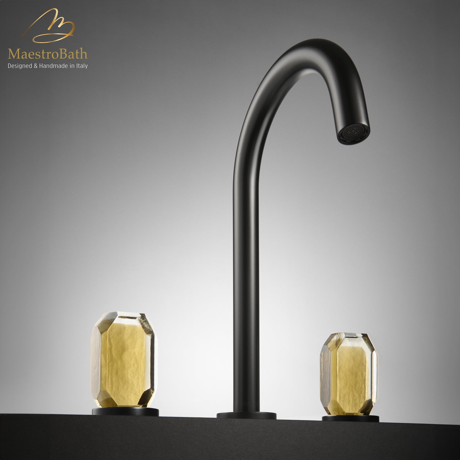 OTTO Modern 3-hole Bathroom Faucet | Black and Gold
