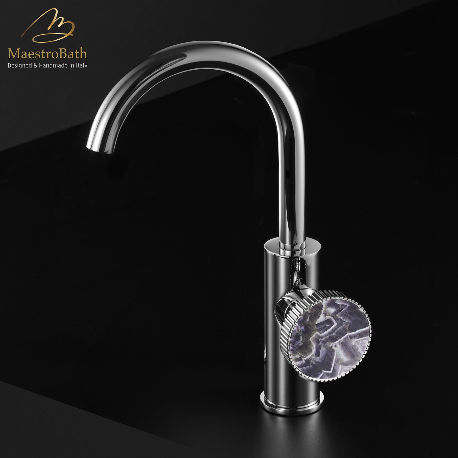 Preziosa Luxury Bathroom Faucet | Polished Chrome #handles_Chevron Amethyst