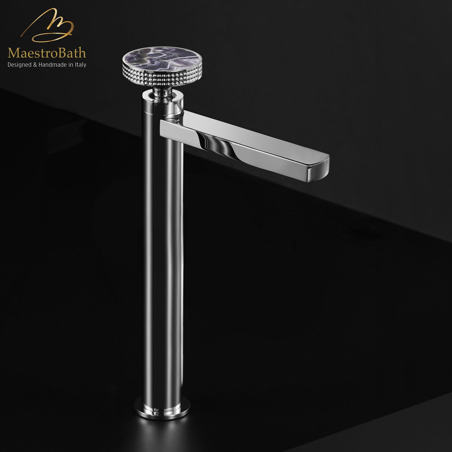 Preziosa Luxury Bathroom Faucet | Polished Chrome #handles_Chevron Amethyst