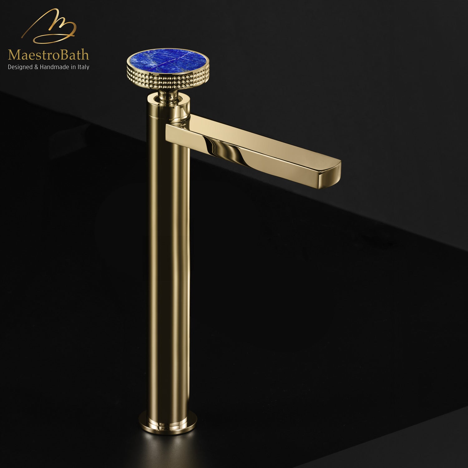 Preziosa Luxury Bathroom Faucet | Polished Chrome #handles_Lapis lazuli