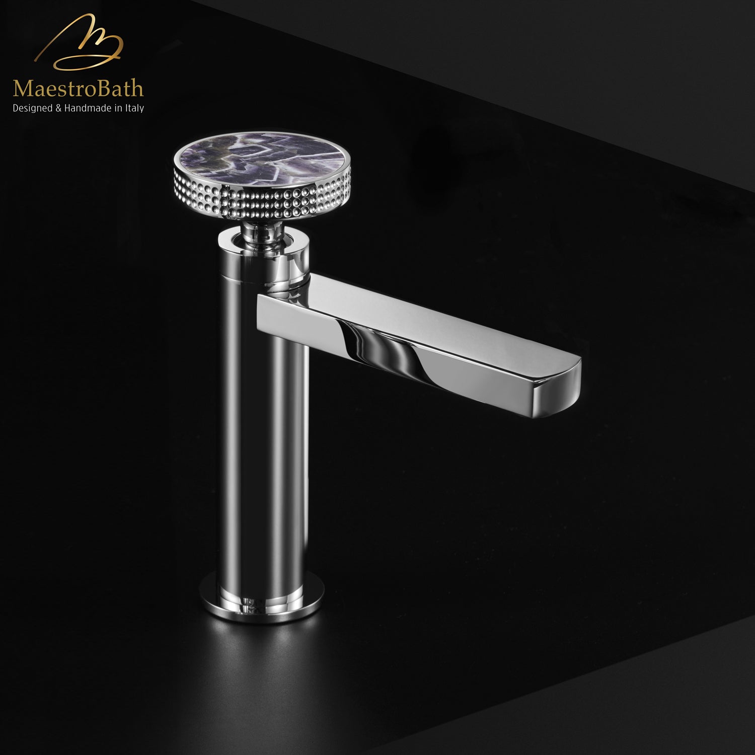 Preziosa Luxury Bathroom Faucet | Polished Chrome #handles_Chevron Amethyst
