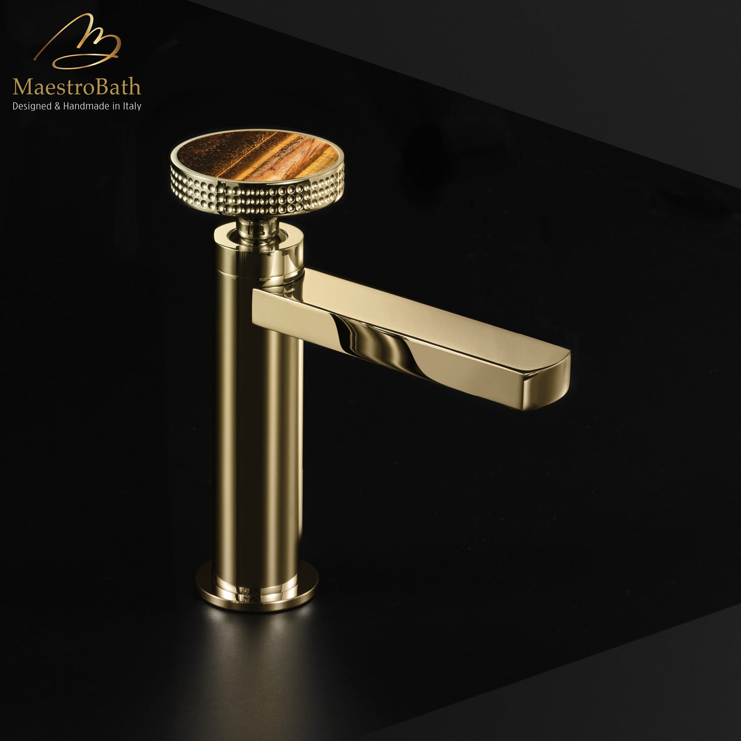 Preziosa Luxury Bathroom Faucet | Polished Gold #handles_Tiger Eye