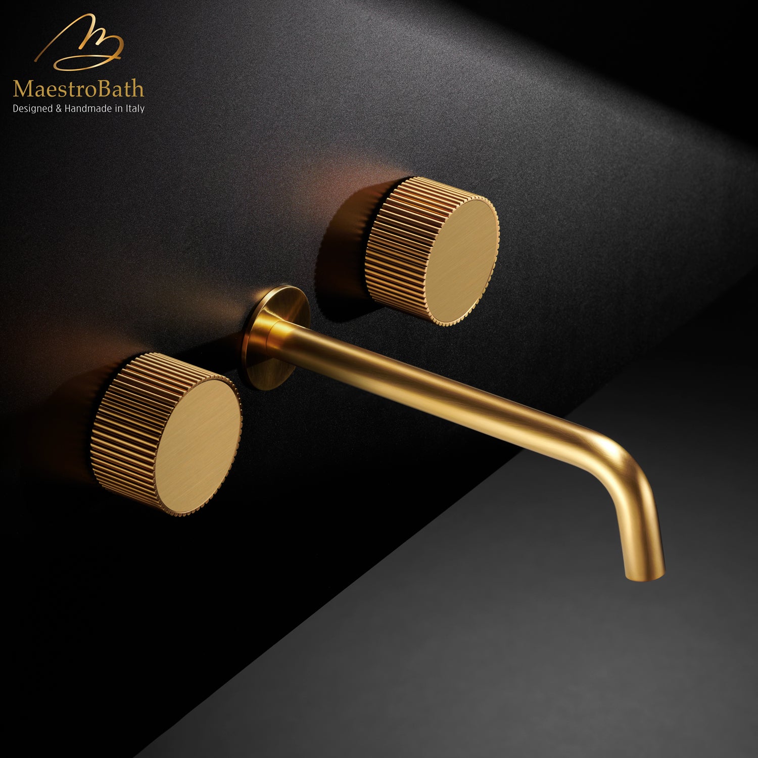 Preziosa Luxury Wall-mount Bathroom Faucet #color_Brushed Gold