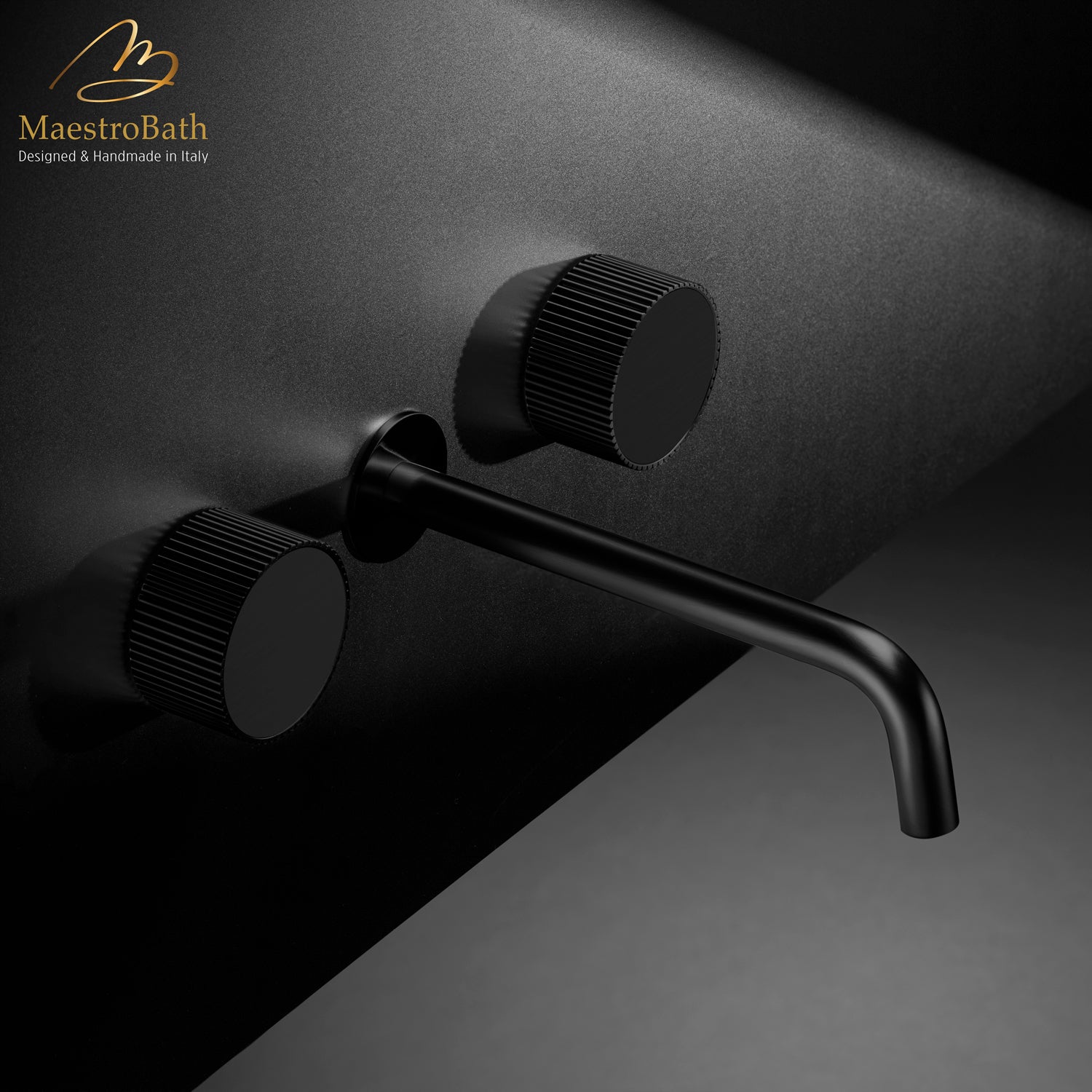 Preziosa Luxury Wall-mount Bathroom Faucet #color_Black