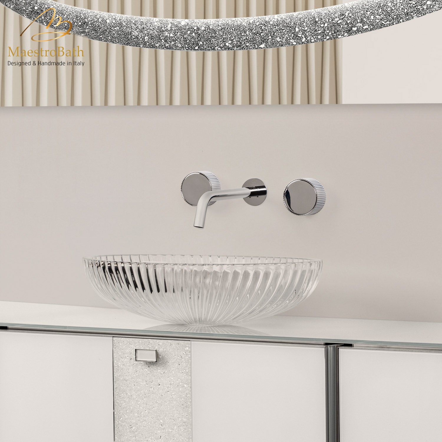 Preziosa Luxury Wall-mount Bathroom Faucet #color_Chrome