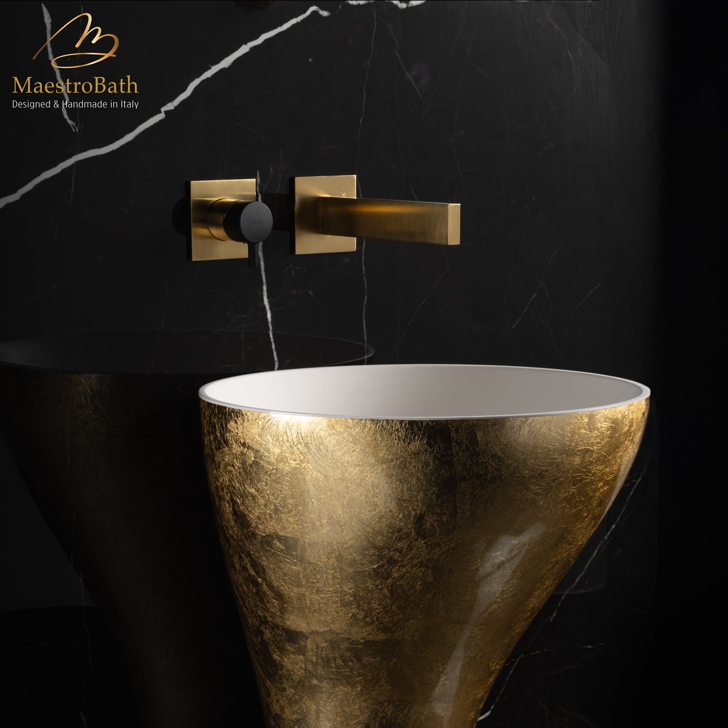 Ultra Modern Two Hole Bathroom Faucet | Brushed Gold #color_brushed gold