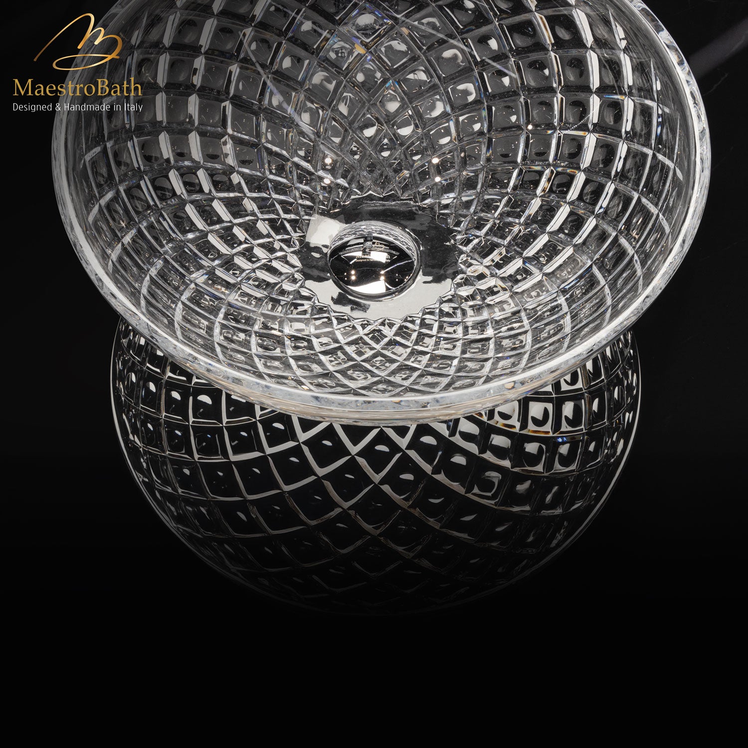 Crystal Drop Round Transparent Vessel Sink