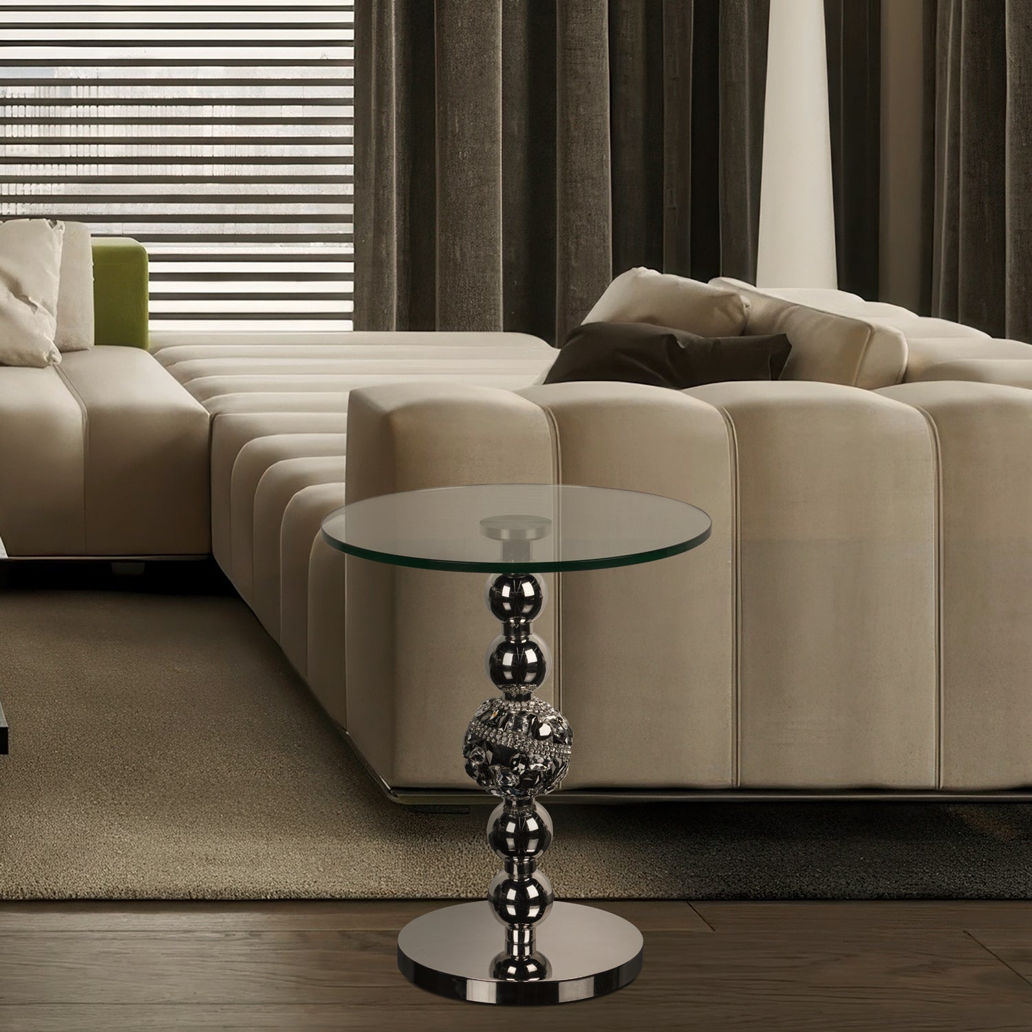 Orbital Crystal Accent Side Table