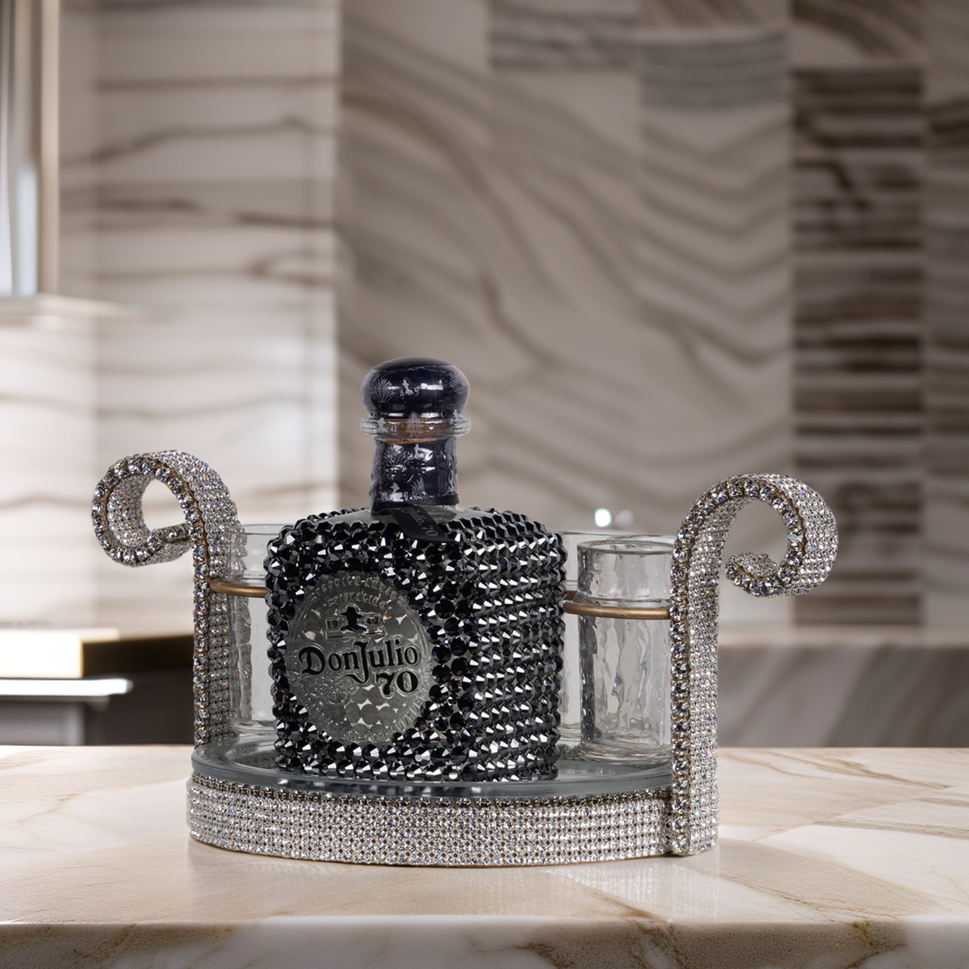 Don Julio 70 Luxe Display Set with Rhinestone Finish