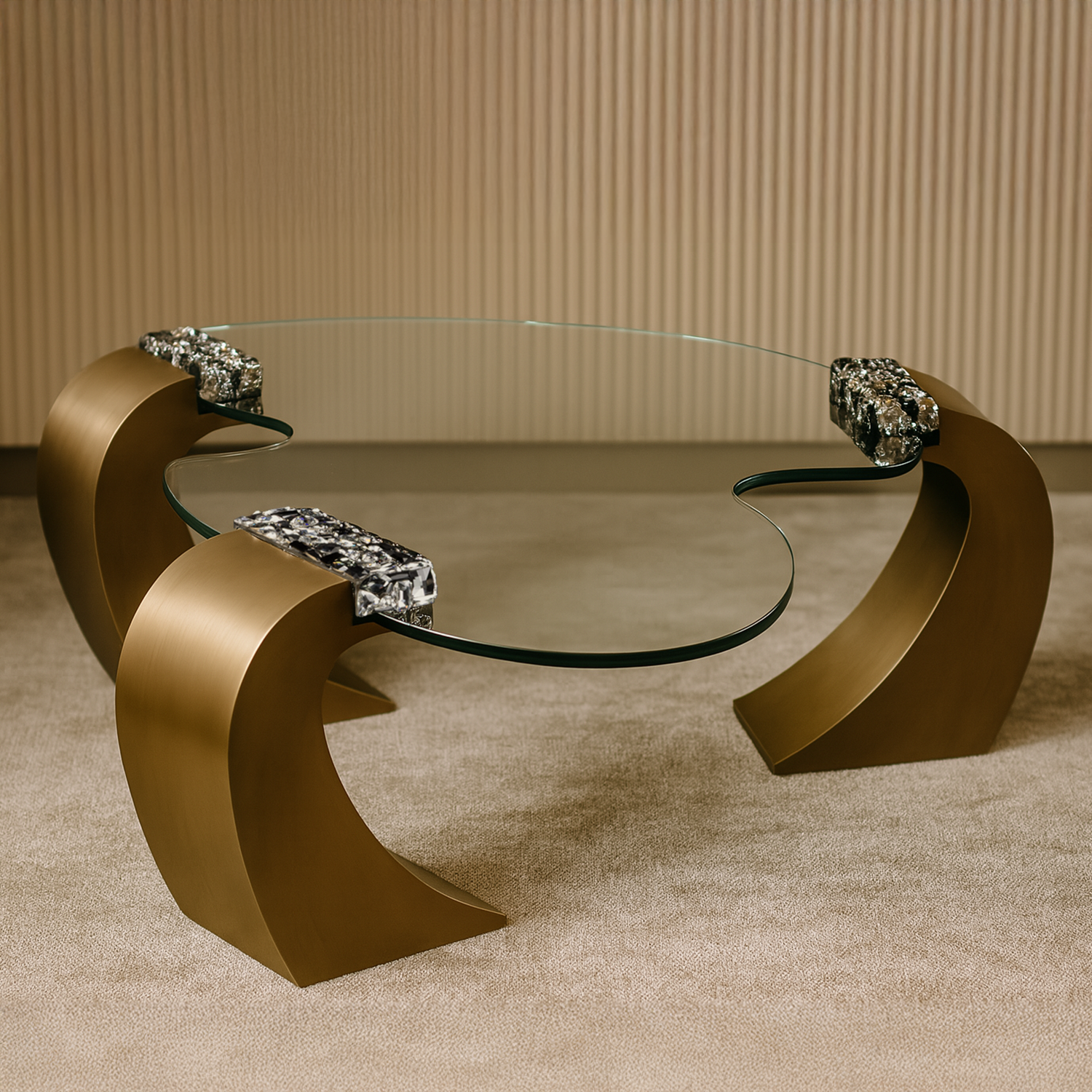 Sculptural Glass Coffee Table