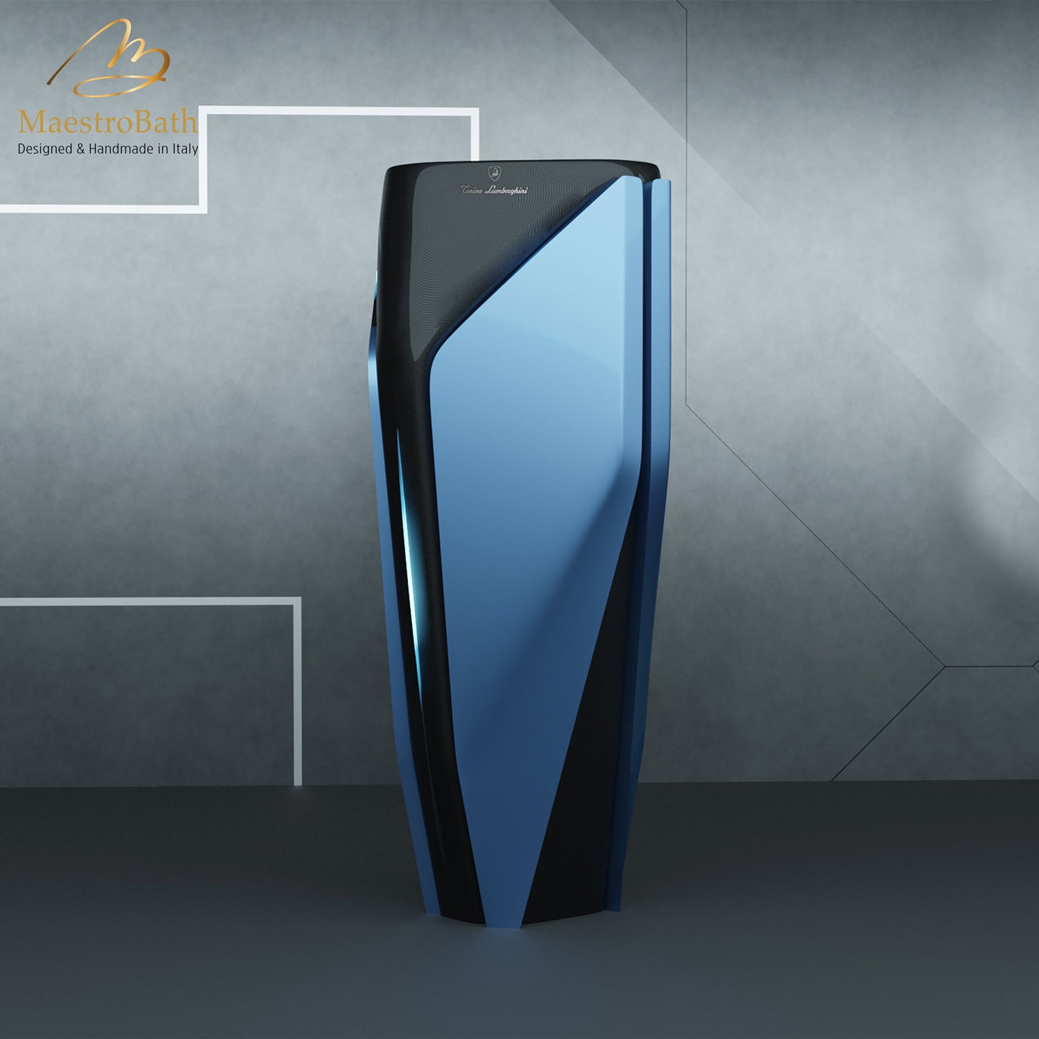 Iconico by Tonino Lamborghini Freestanding Sink #color_Blue and Black