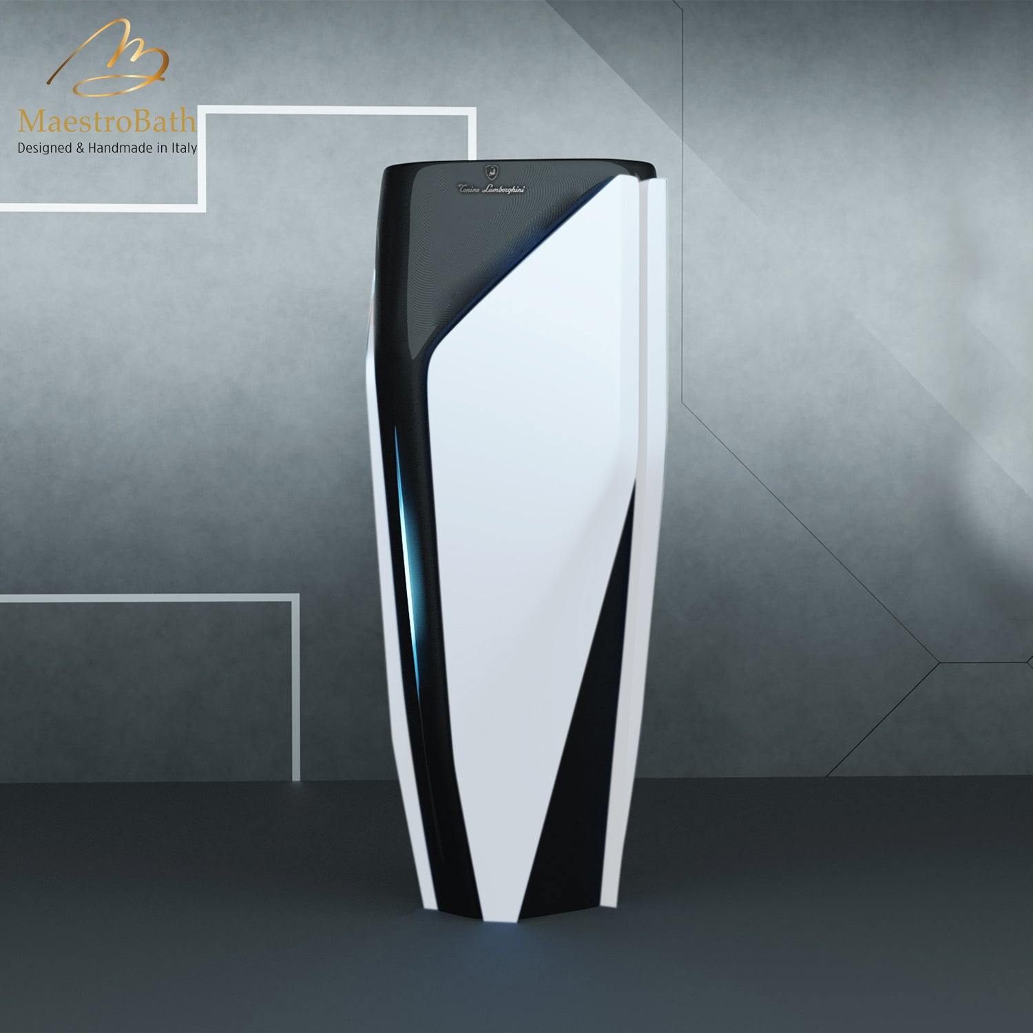 Iconico by Tonino Lamborghini Freestanding Sink #color_Black and White