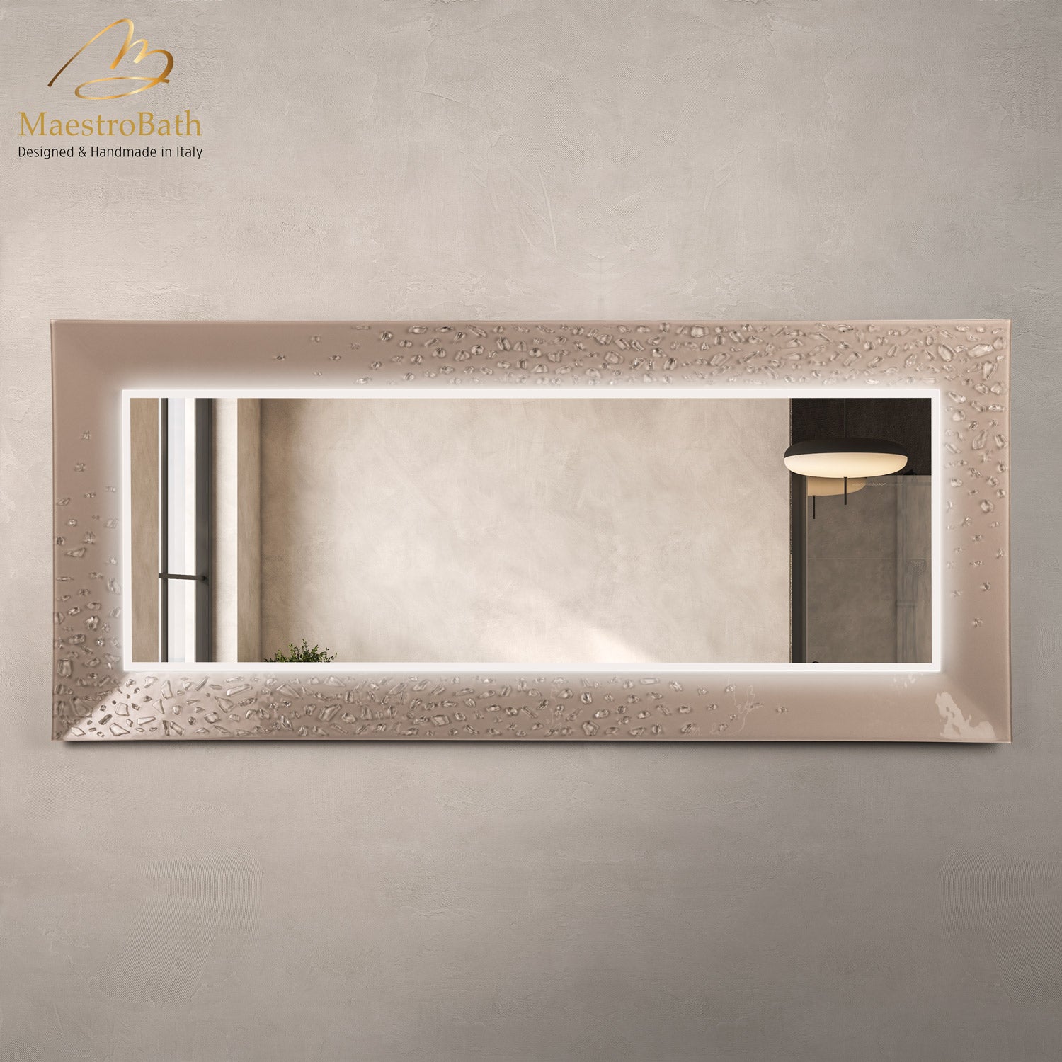 Murano Luxury Double Vanity Mirror | Beige #color_Beige