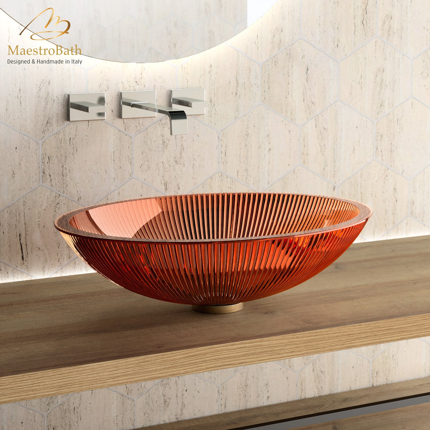 Plisse Luxury Oval Vessel Sink #color_ginger