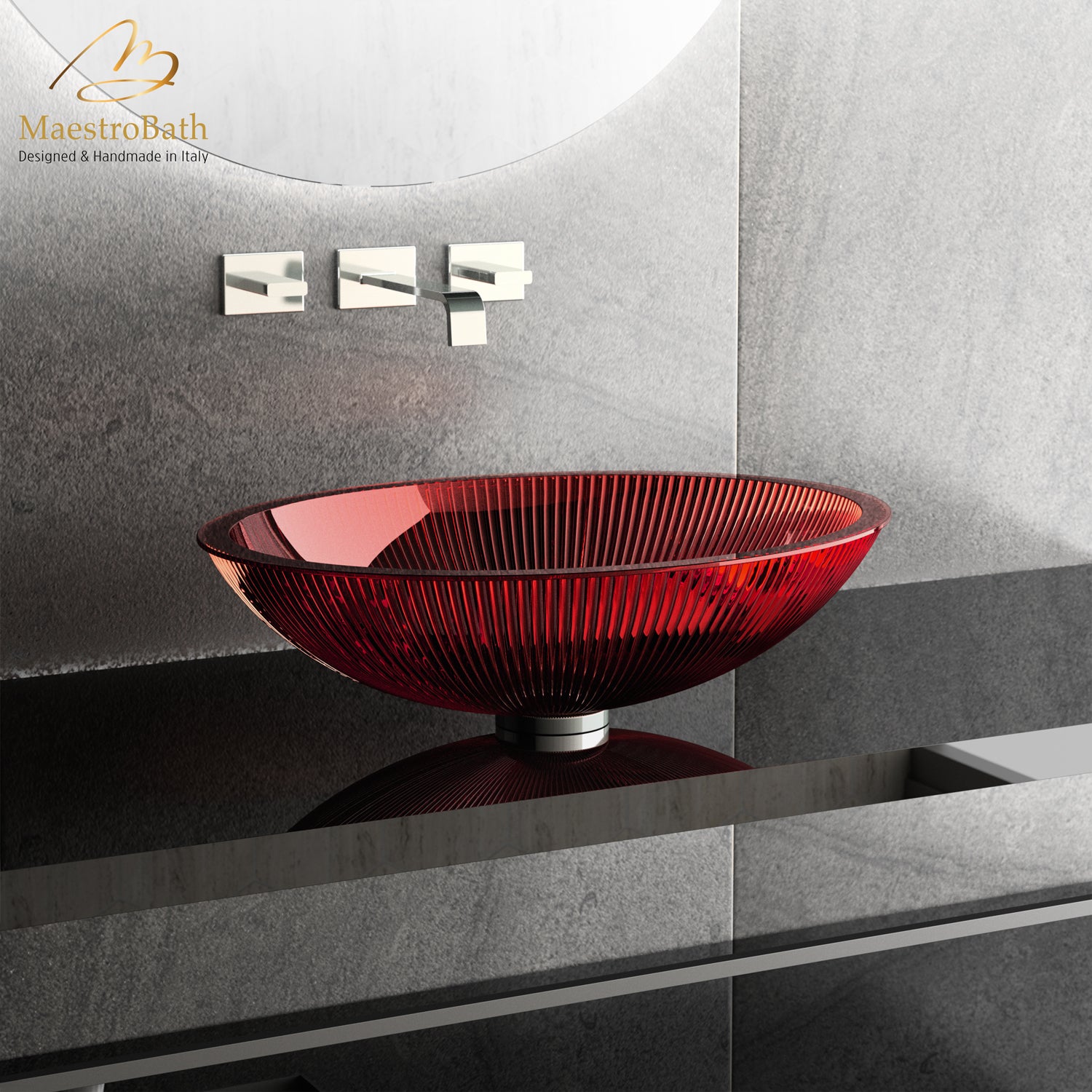 Plisse Luxury Oval Vessel Sink #color_red