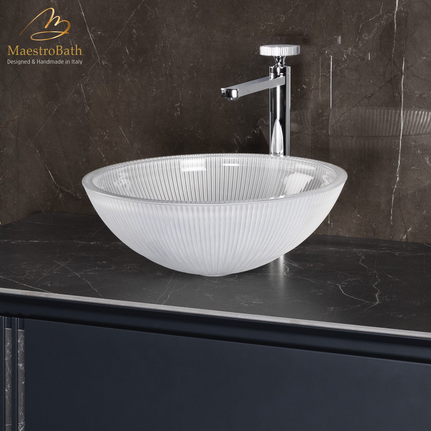 Plisse Luxury Round Vessel Sink #color_white