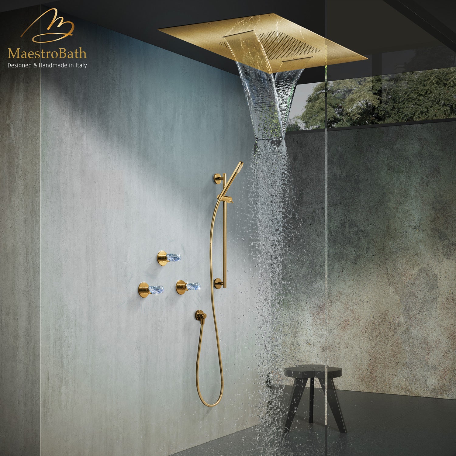 Lux Complete Shower Set | Brushed Gold #color_brushed gold