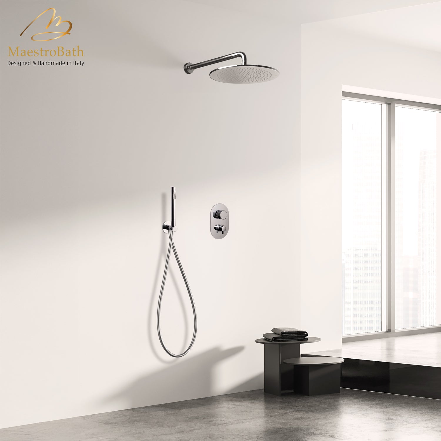 Primo Complete Shower Set #color_polished chrome