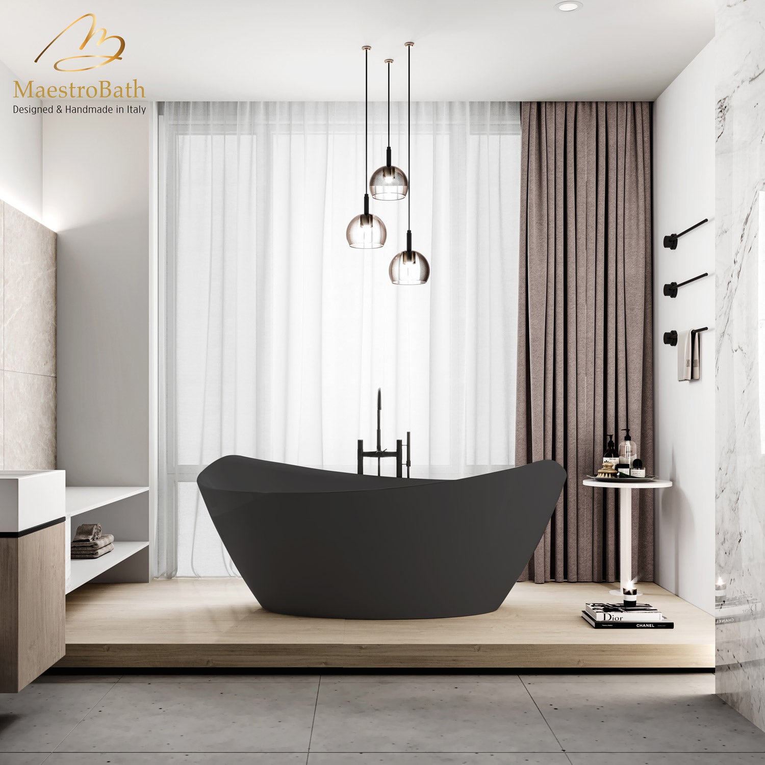 Nouh Luxury Freestanding Bathtub | Black