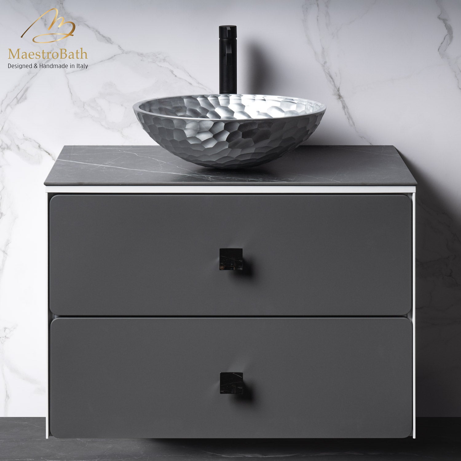 Modern Bathroom Vanity | White and Silver #Size_32"