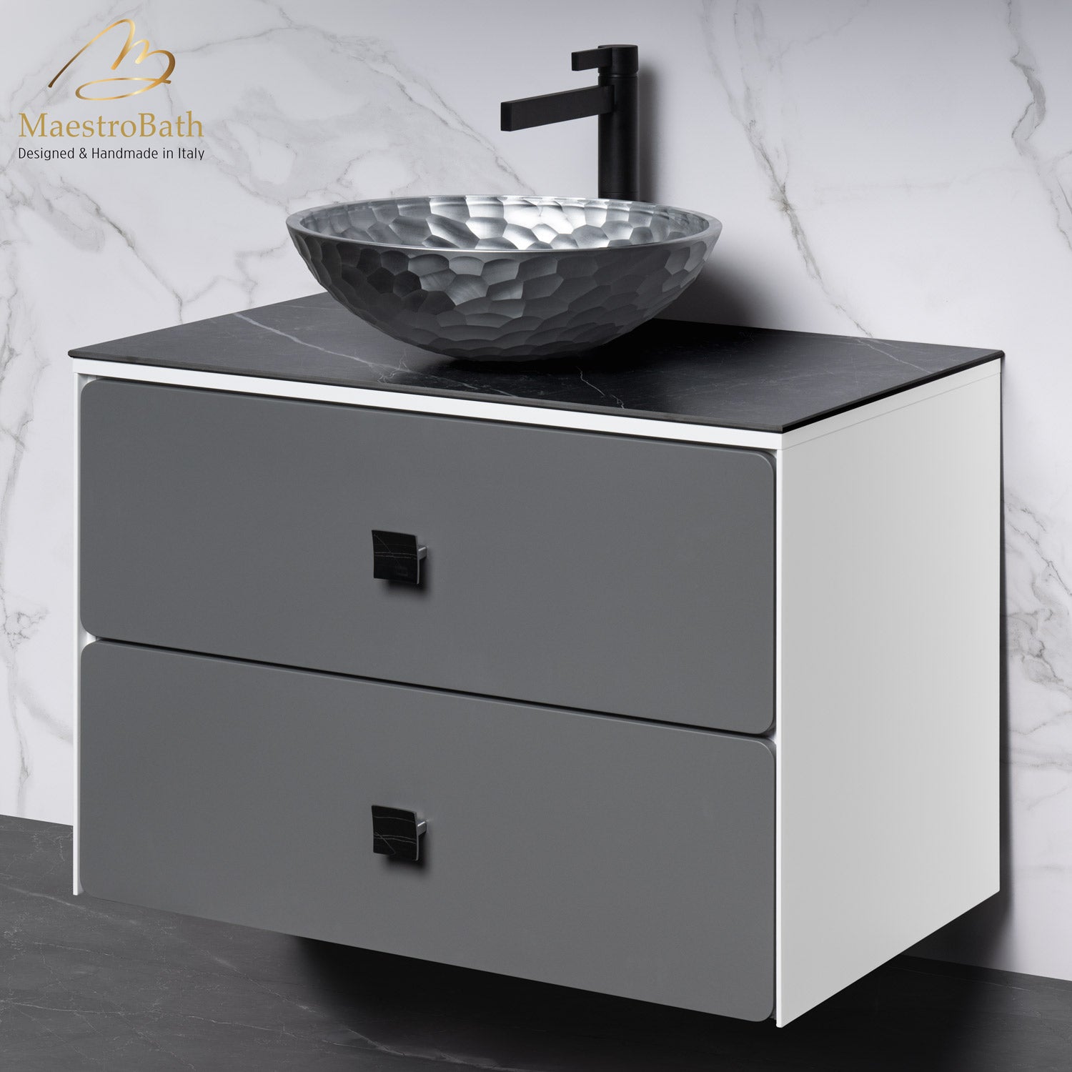 Modern Bathroom Vanity | White and Silver #Size_32"
