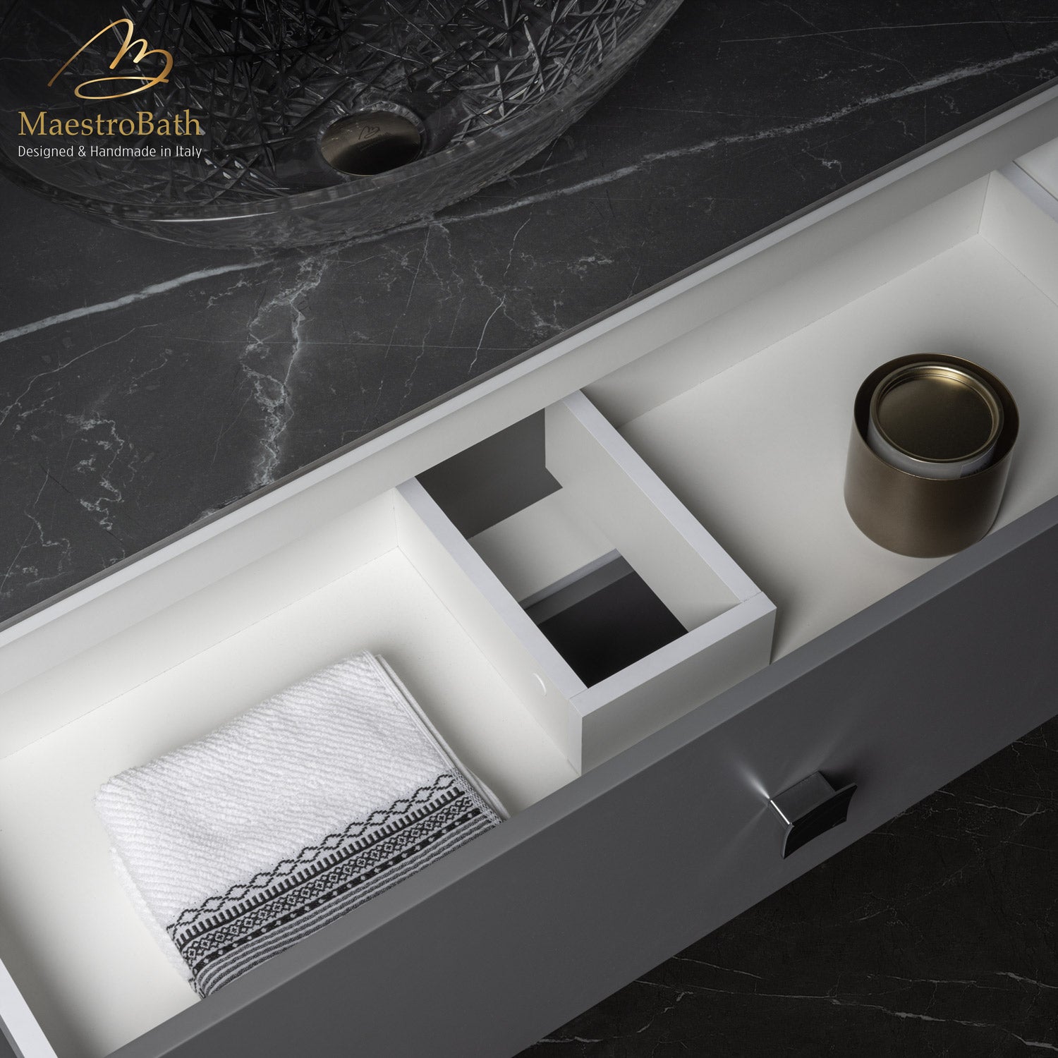 Modern Bathroom Vanity | White and Silver #Size_40"