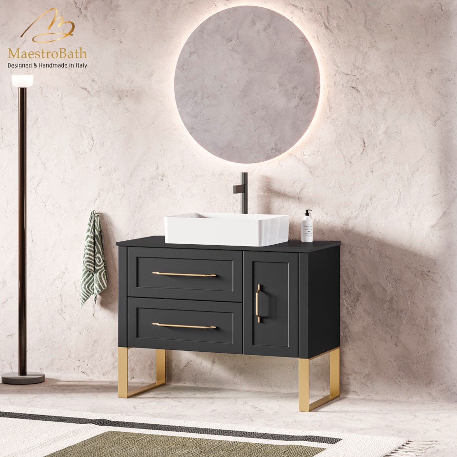 Classic 100 Bathroom Vanity | Black #color_black