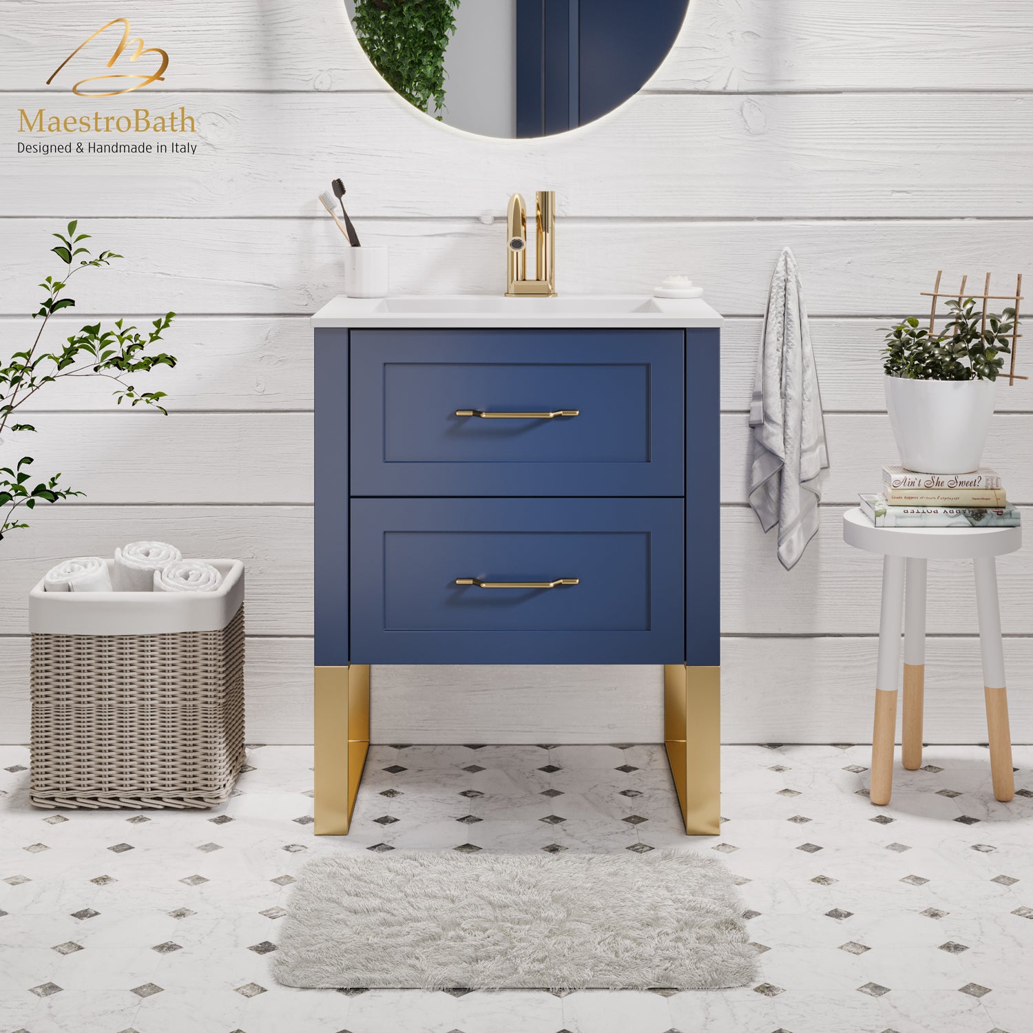 Antico 24" Bathroom Vanity | Midnight Blue
