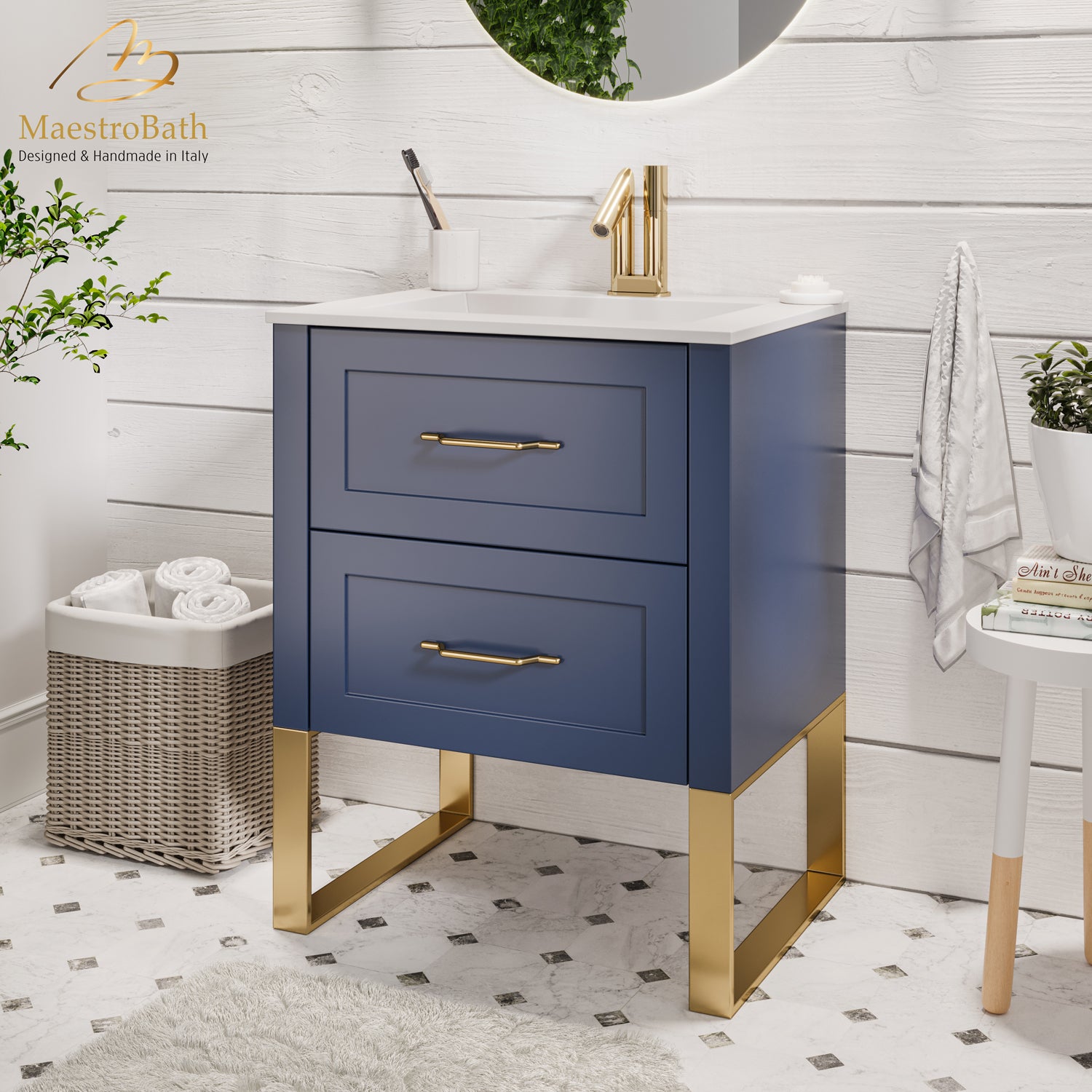 Antico 24" Bathroom Vanity | Midnight Blue