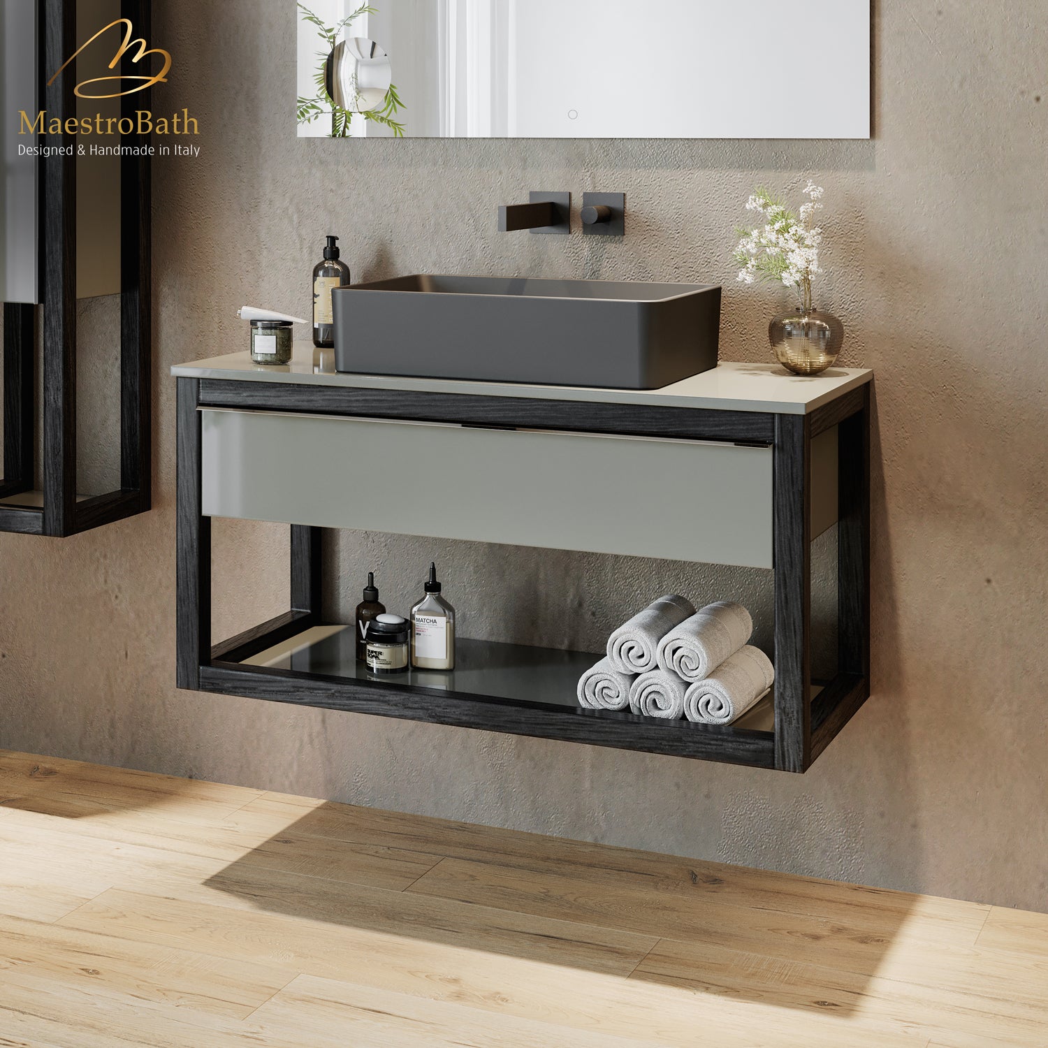 Fermo Bathroom Vanity | Black Oak #Size_40"