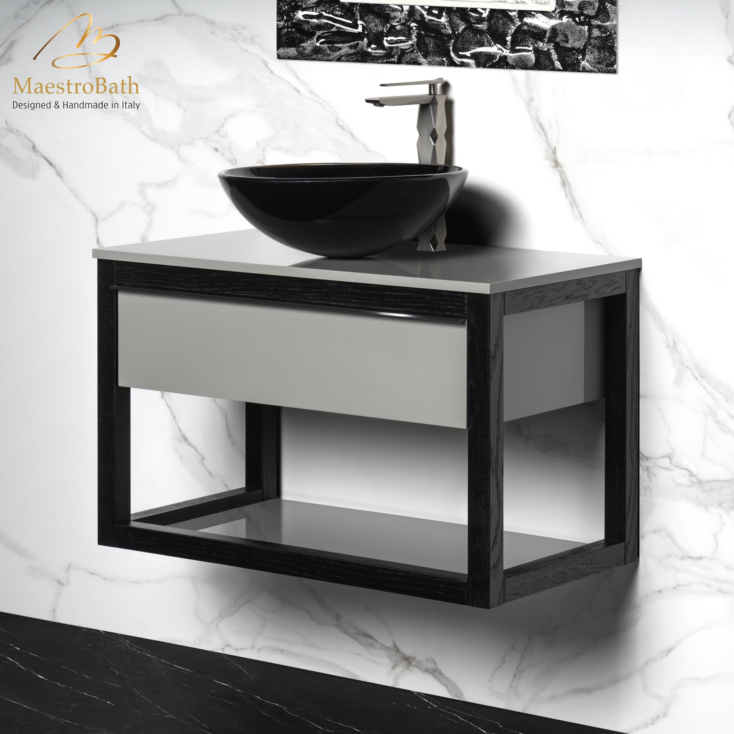 Fermo Bathroom Vanity | Black Oak #Size_32"