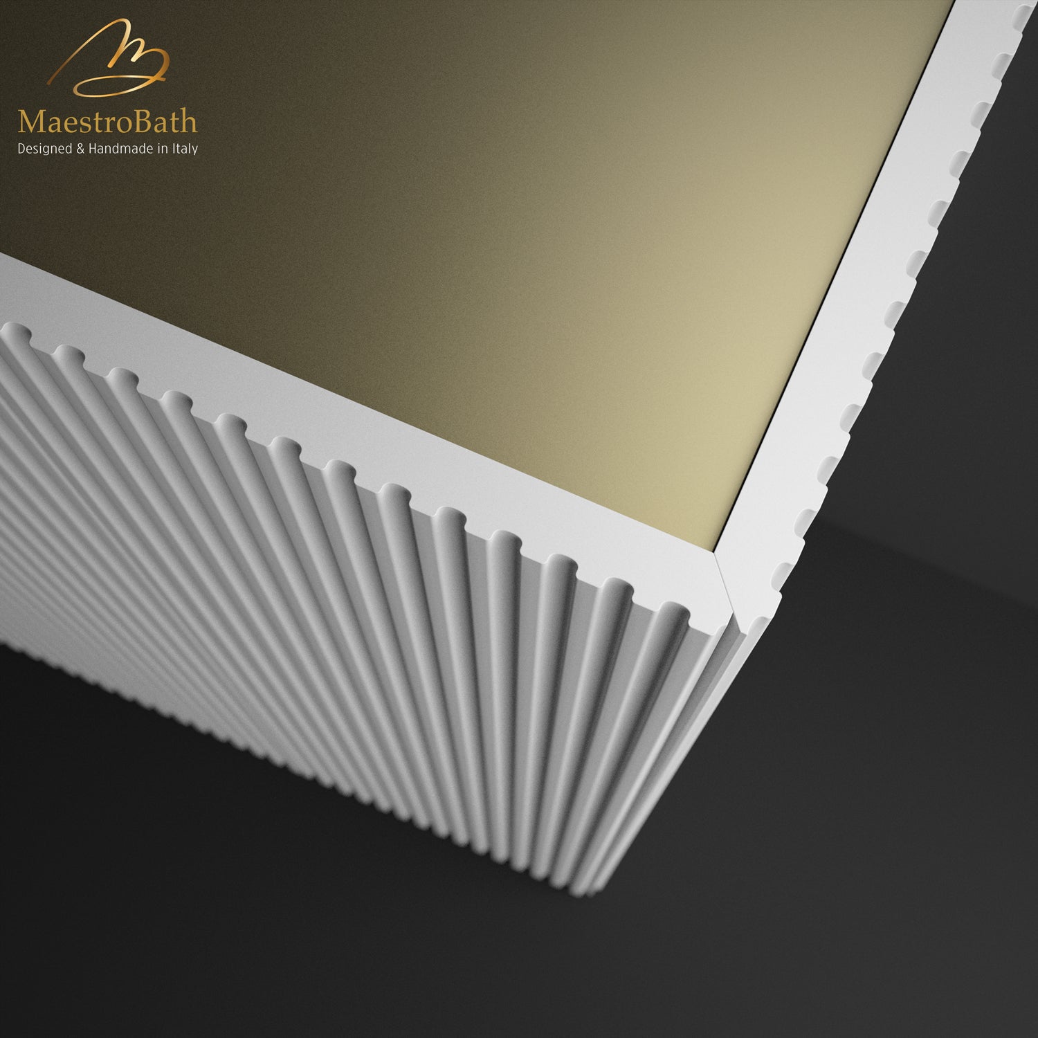 Gloria Luxury Bathroom Vanity & Integrated Mirror | White and Gold #color_white and gold