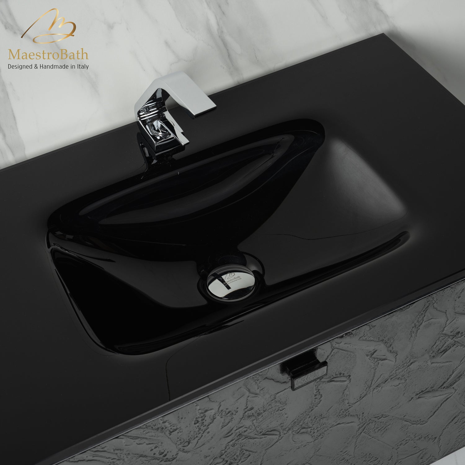 Luxury Murano Crystal Wallmount Bathroom Vanity #Size_32"