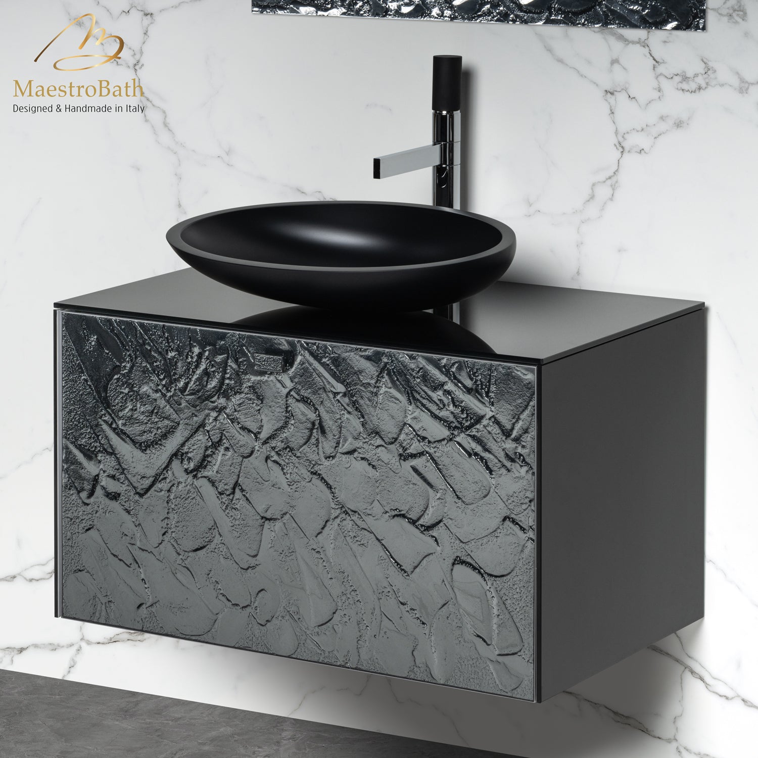 Luxury Murano Crystal Wallmount Bathroom Vanity #Size_32"