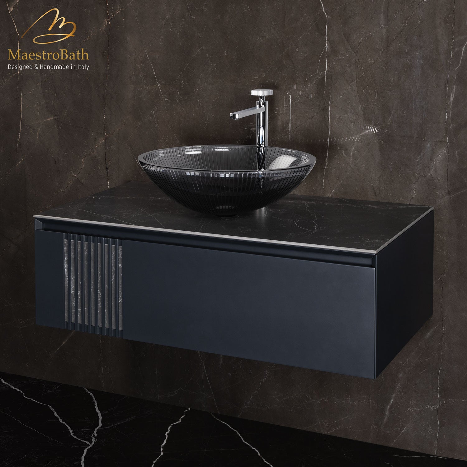 Plisse Luxury Oval Vessel Sink #color_black