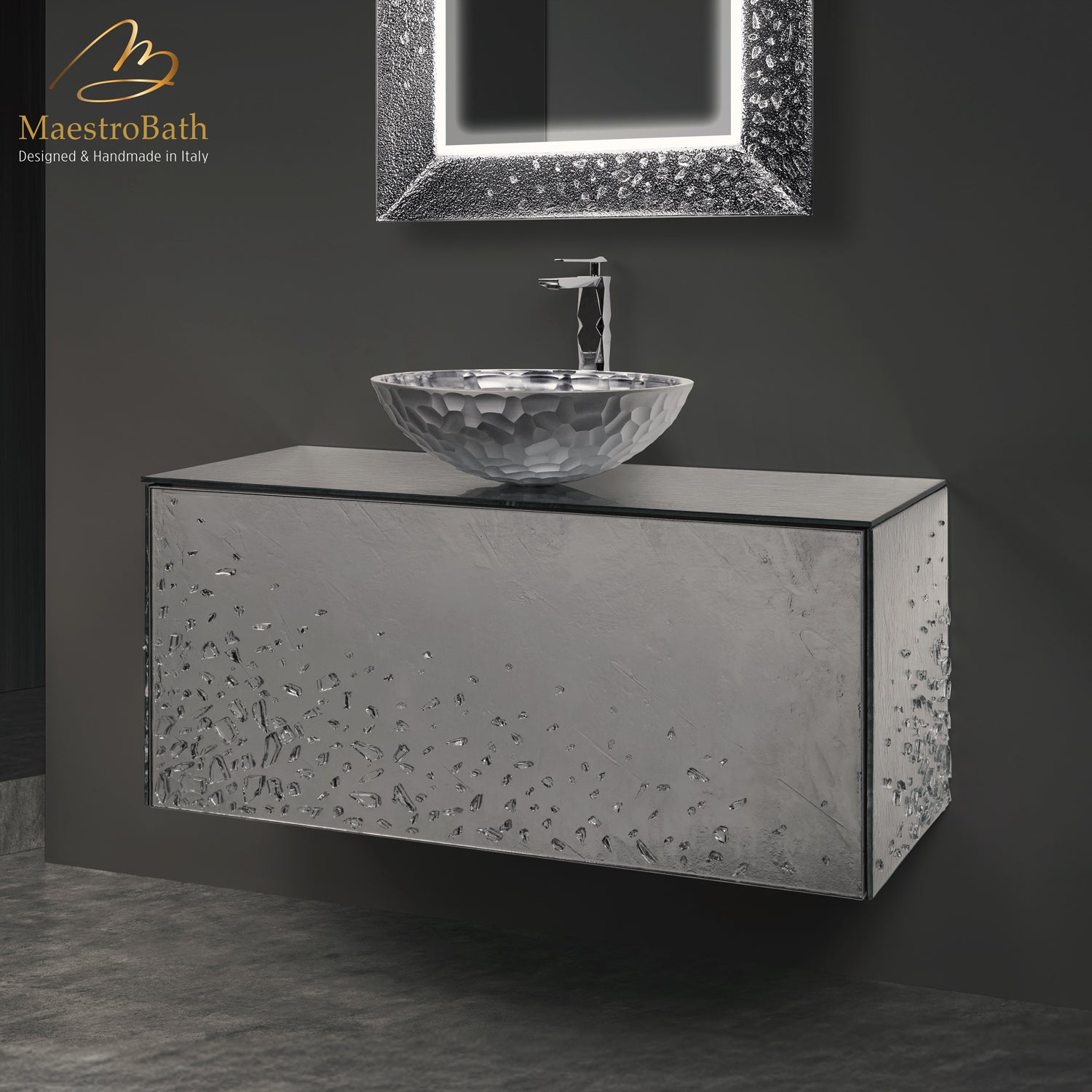 Luxury Crystal Wallmount Bathroom Vanity #Size_40"