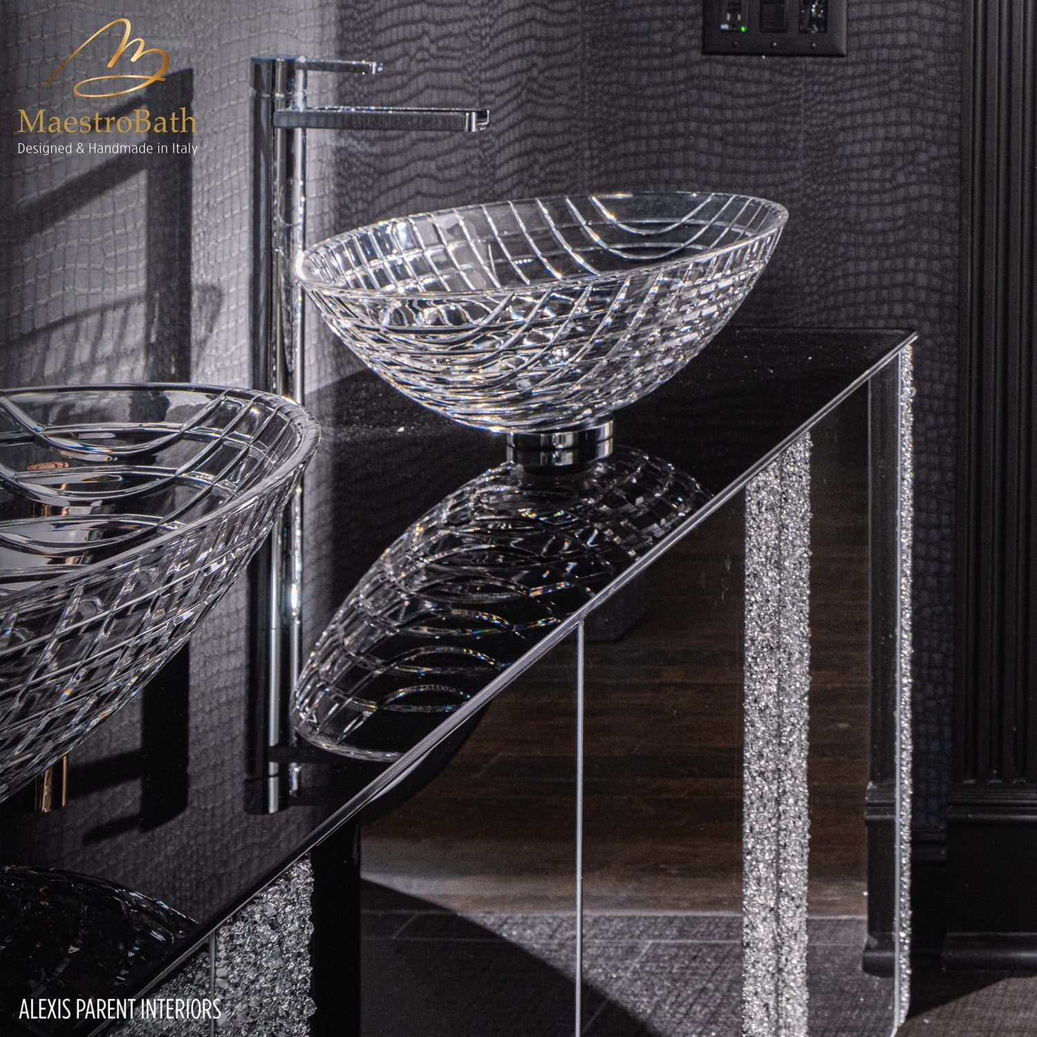 Princess Luxury Crystal Black Double Vanity #color_black