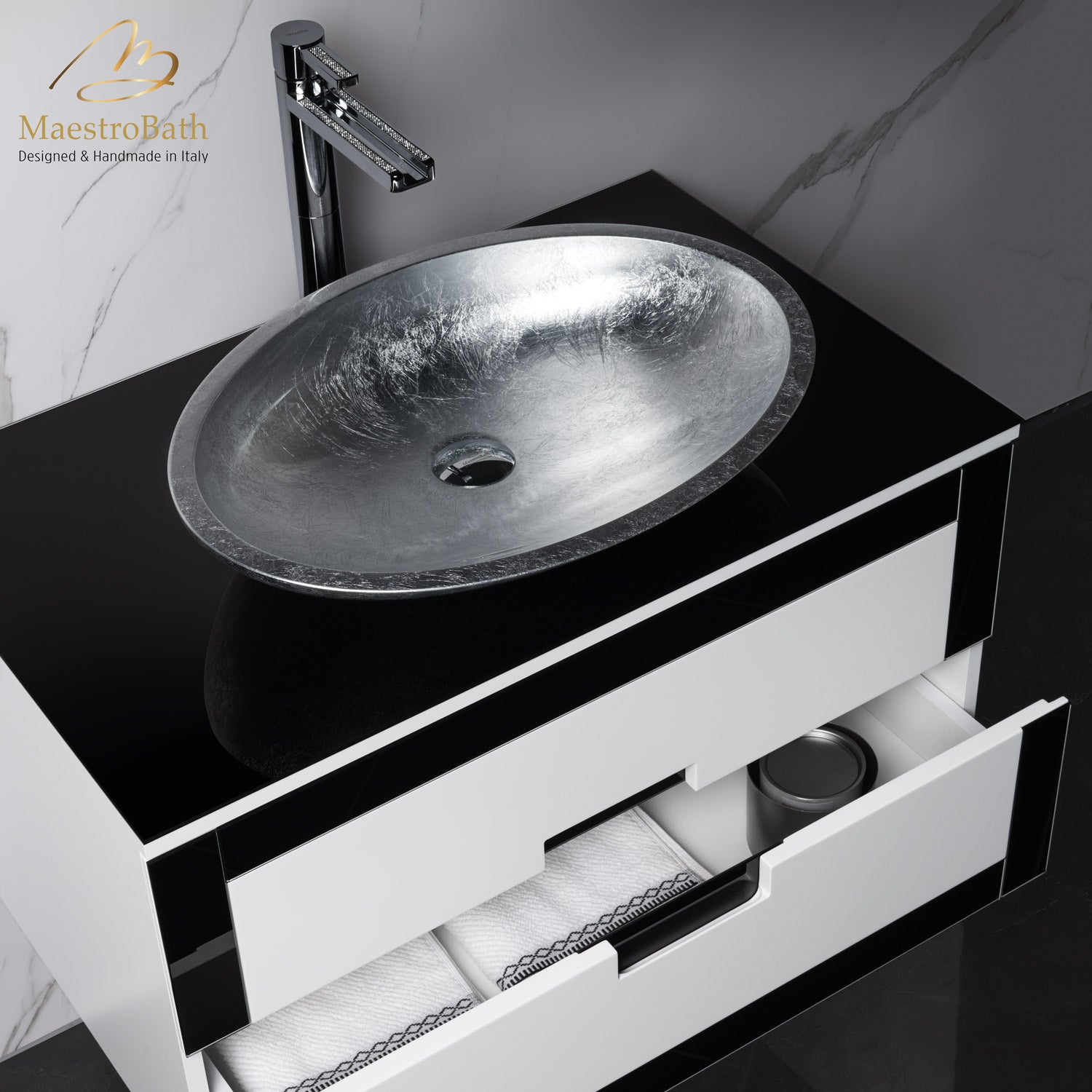 Luxury Bathroom Vanity 32" | Black and White #size_32"