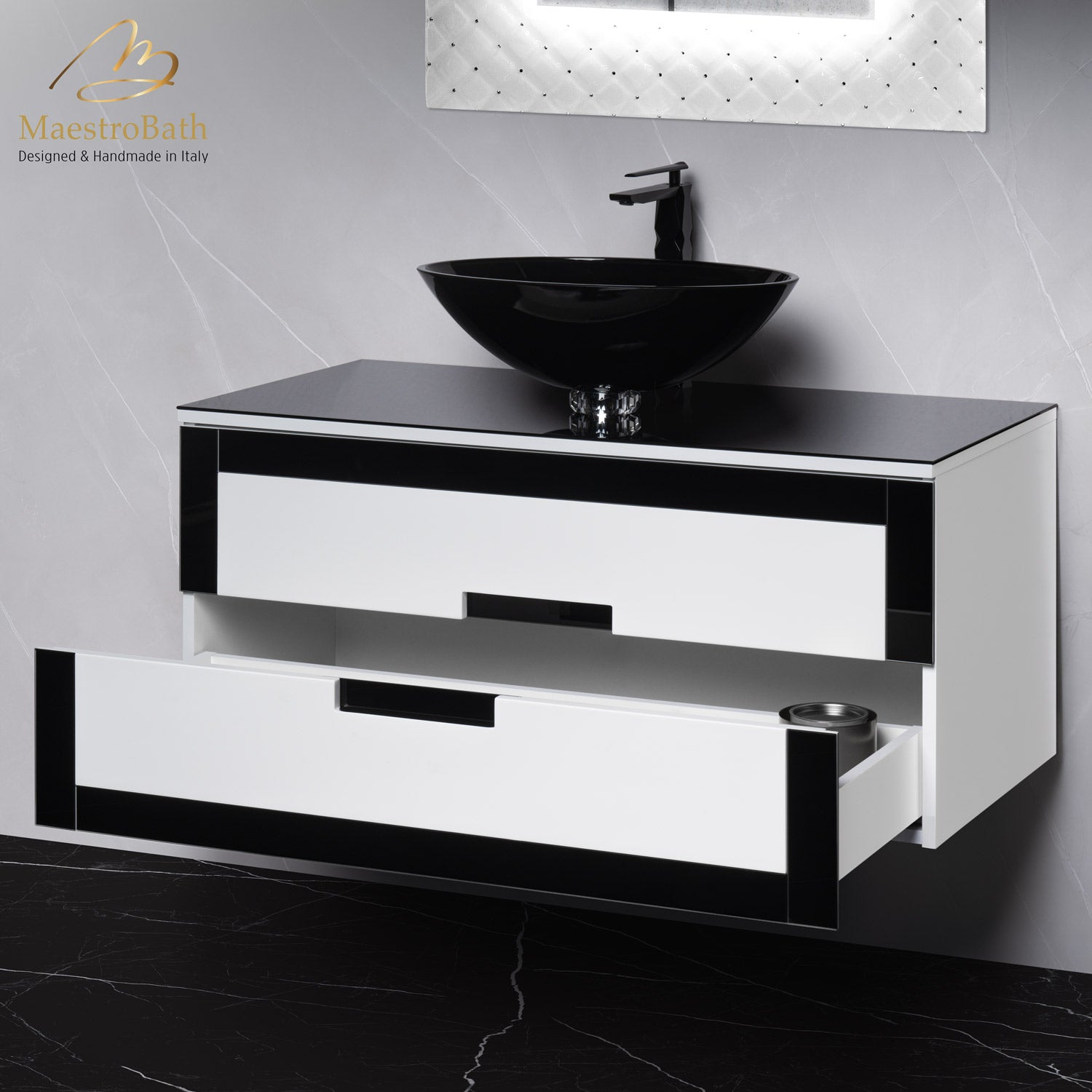 Luxury Bathroom Vanity 40" | Black and White #size_40"