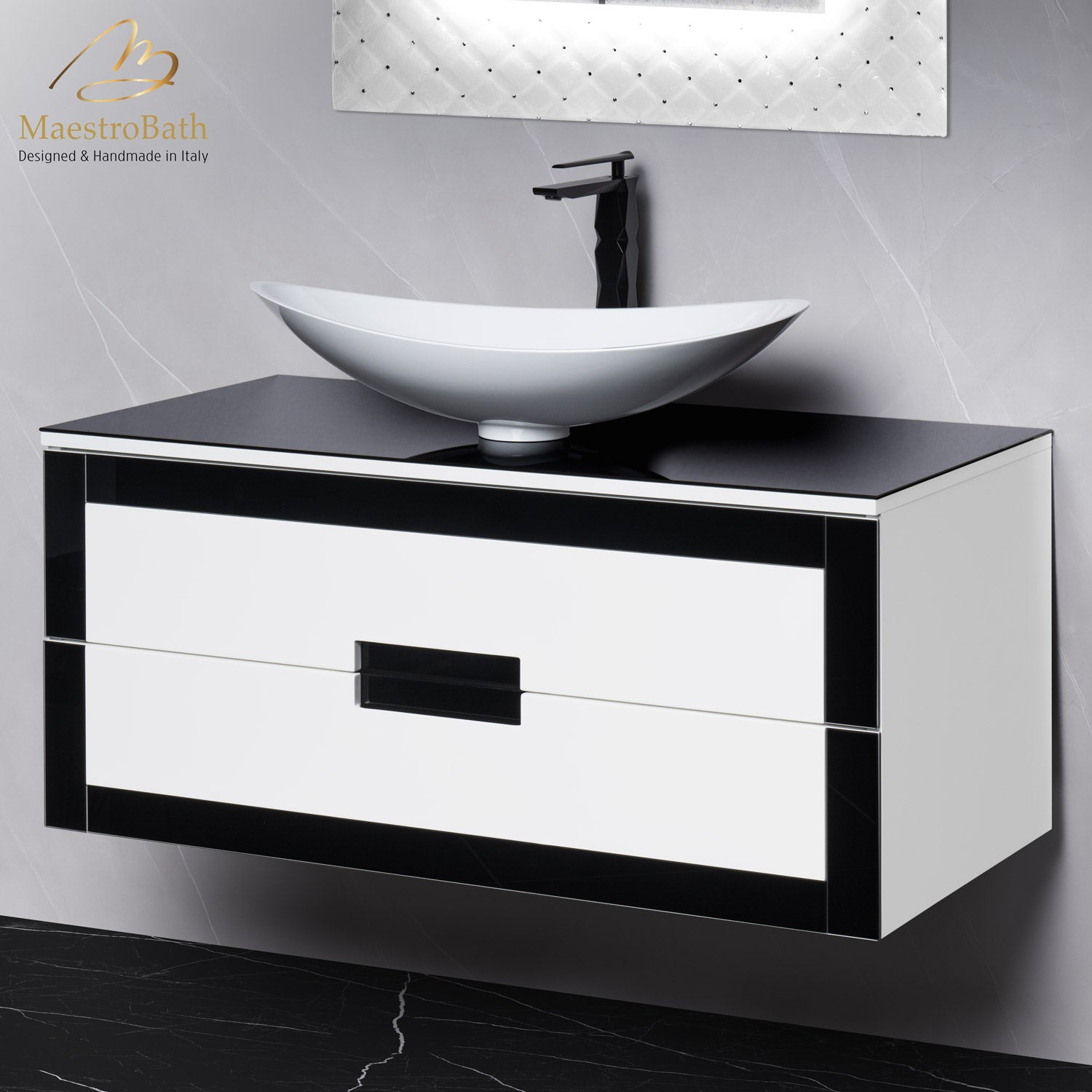 Luxury Bathroom Vanity 40" | Black and White #size_40"