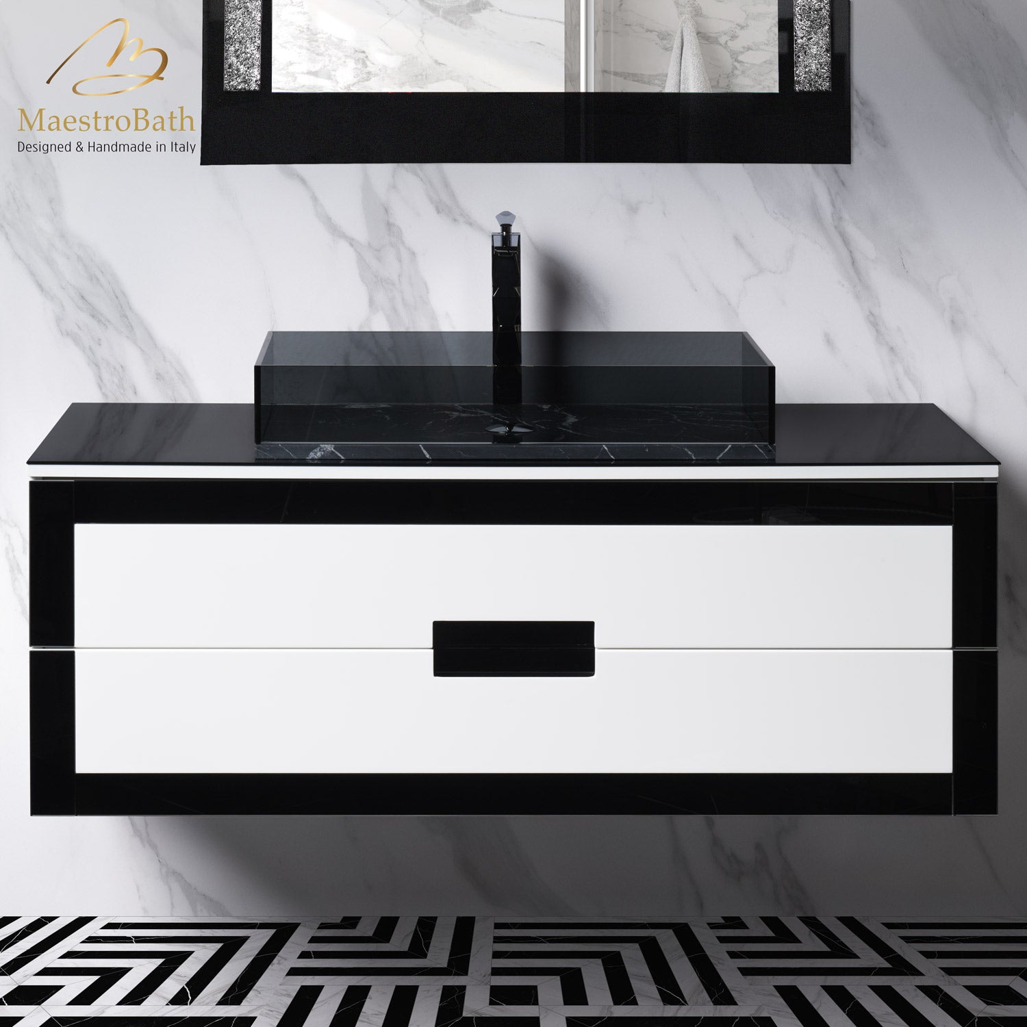Luxury Bathroom Vanity 48" | Black and White #size_48"