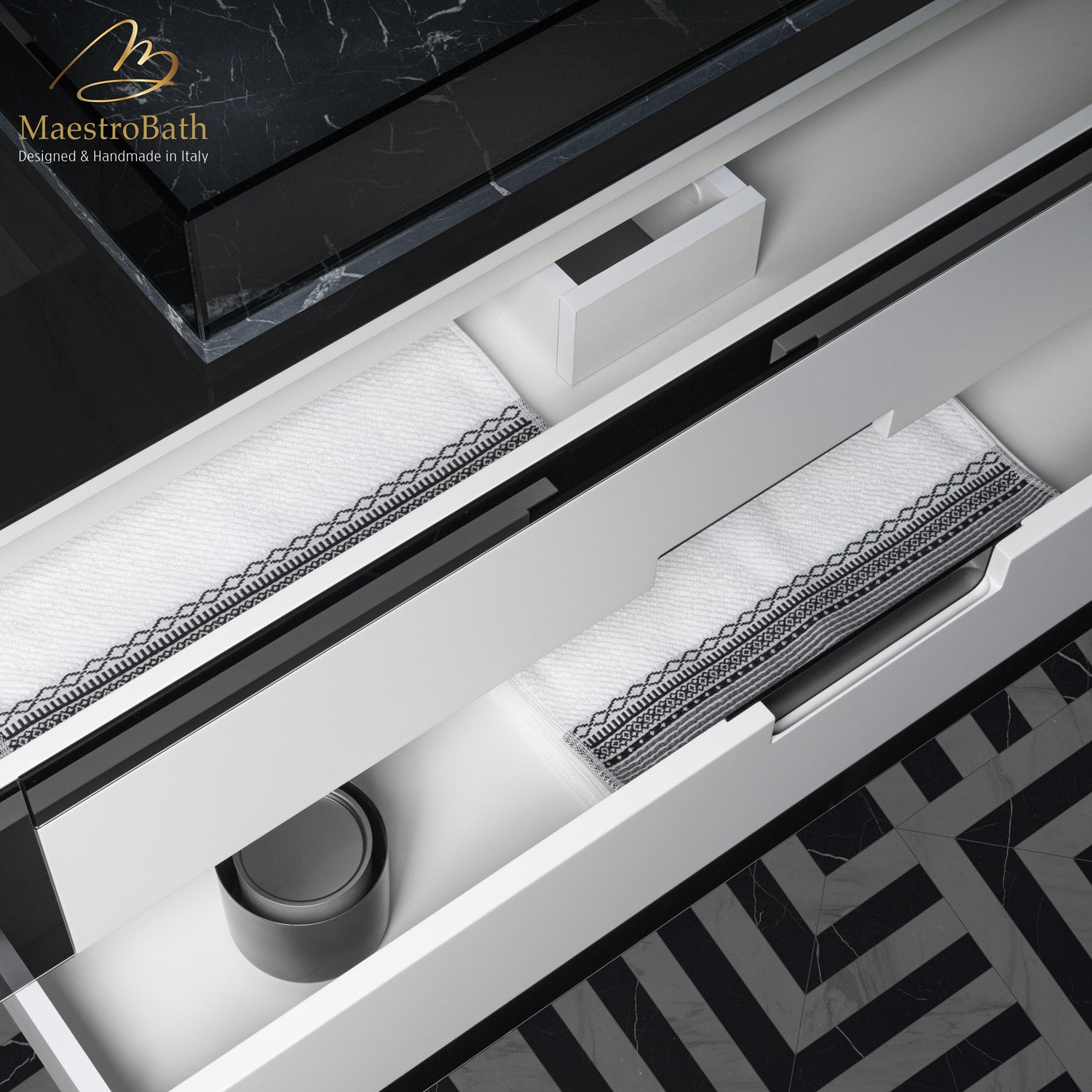 Luxury Bathroom Vanity 48" | Black and White #size_48"