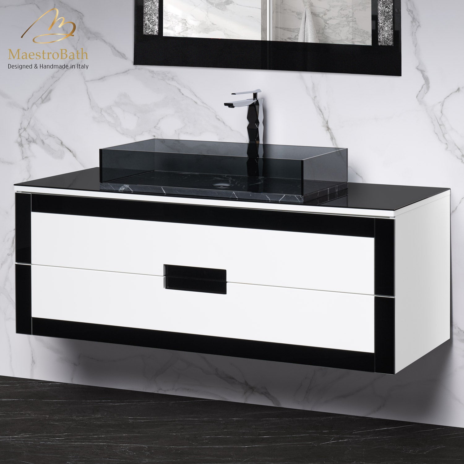 Luxury Bathroom Vanity 48" | Black and White #size_48"