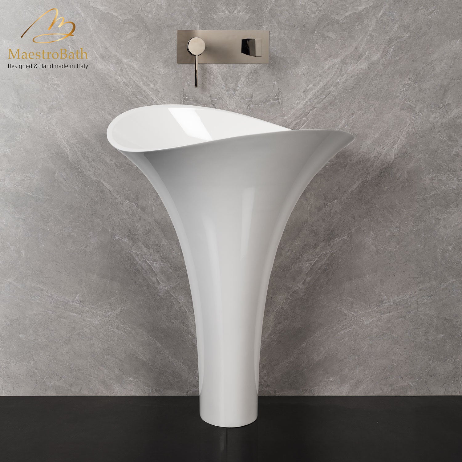 Calla Lily Pedestal Sink | White #color_white